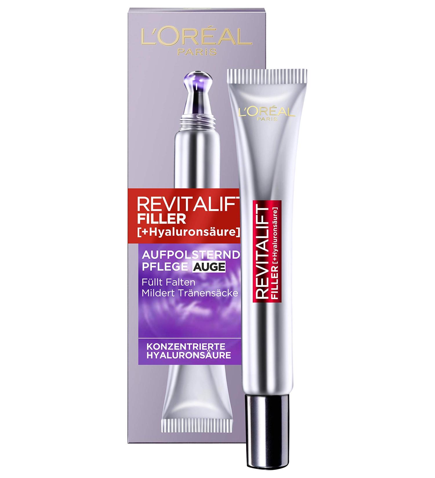 L'Or al Paris Revitalift Filler Hyaluron Eye Care - Anti-Aging Eye Cream with Double Applicator Tip | 15 ml - Buy Online on GoSupps.com