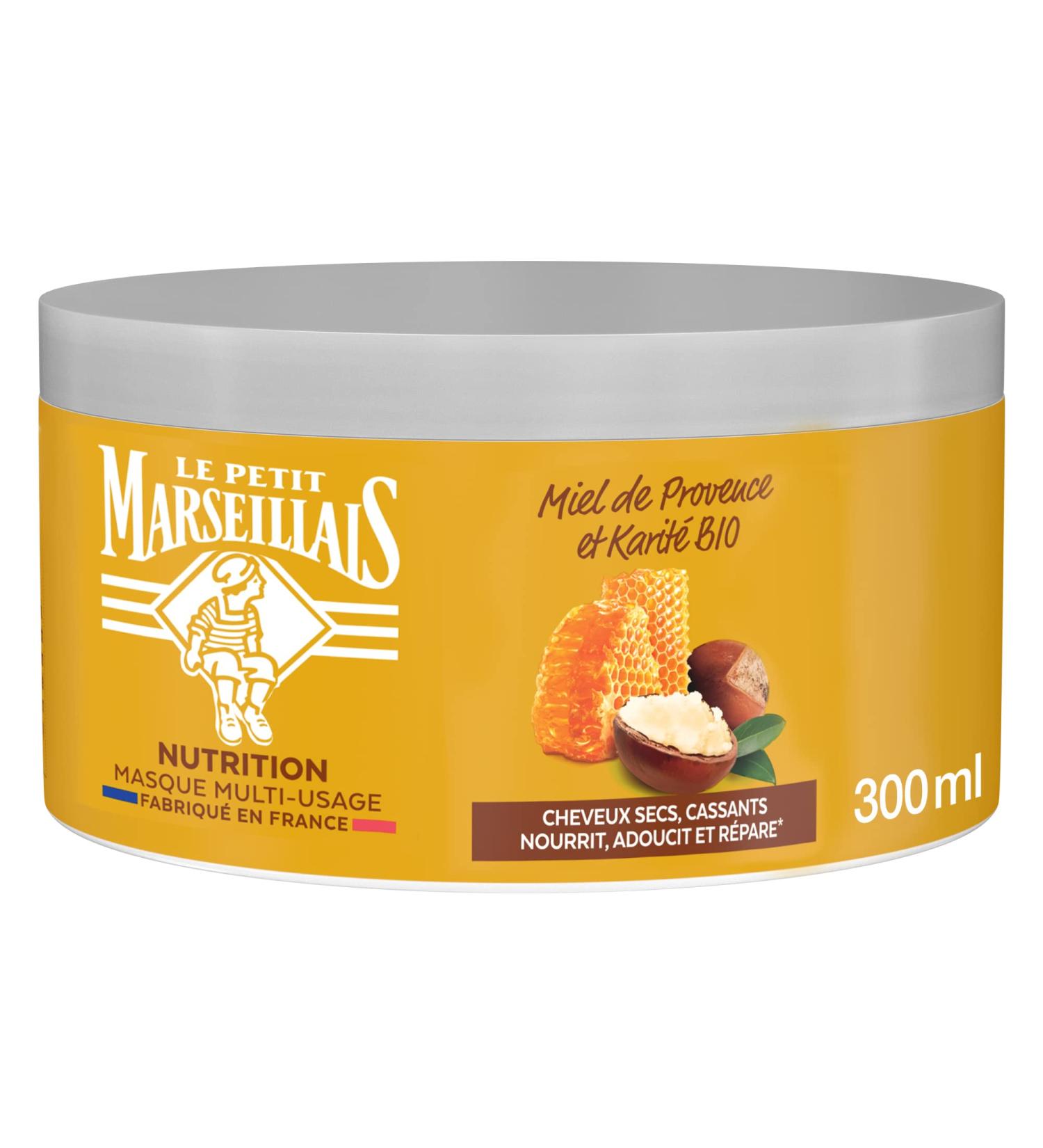 Le Petit Marseillais - Multi-Use Nutrition Mask with Provence Honey & Organic Shea Butter (250 ml jar) - Mask for dry and brittle hair - 96% natural origin hair mask - Buy Online on GoSupps.com