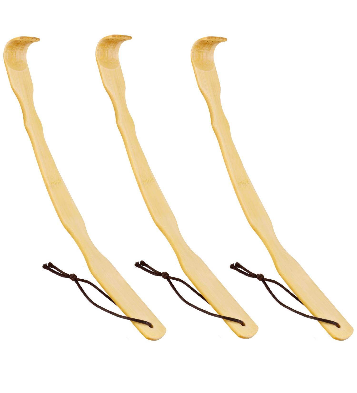 RENOOK Bamboo Back Scratcher - Curved Long Handle 3 PCS Wooden Scratchers for Men, Women & Kids - Body Itching Assistant - Novel Gifts - Oversize 3 PCS - Buy Online on GoSupps.com