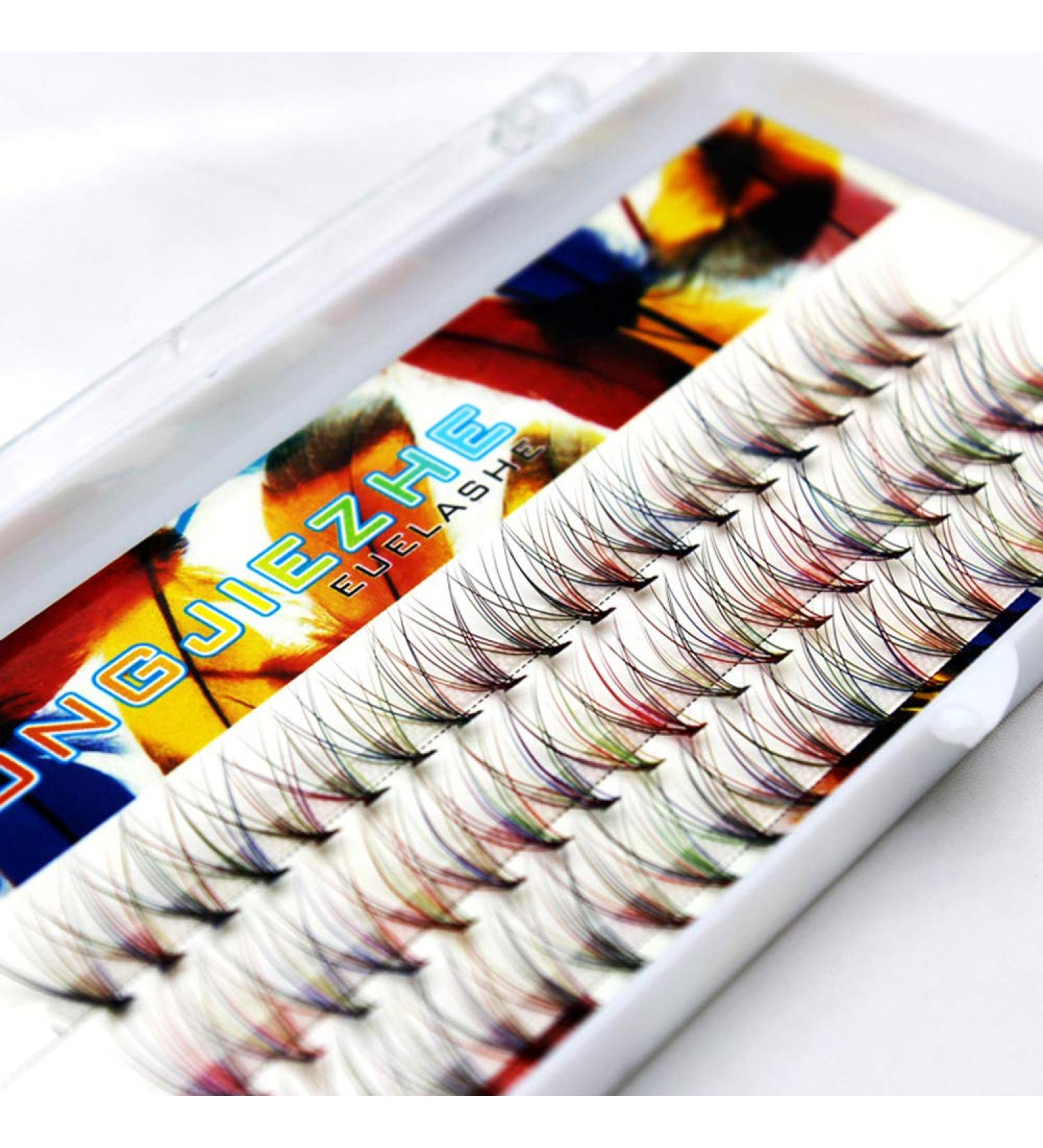 Grafting Colorful Volume Eyelash Extensions 0.07mm Thickness - 60pcs Individual Muti-color False Eyelashes Cluster - 8mm Length - Buy Online on GoSupps.com
