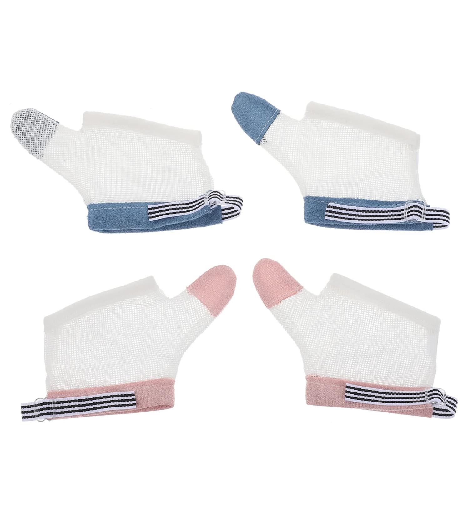 Yardwe Teething Toys: Thumb Sucking Stop Gloves for Baby Boys and Girls - Breathable Finger Thumb Protectors with Wrist Band (2 Pairs, L White) - Buy Online on GoSupps.com
