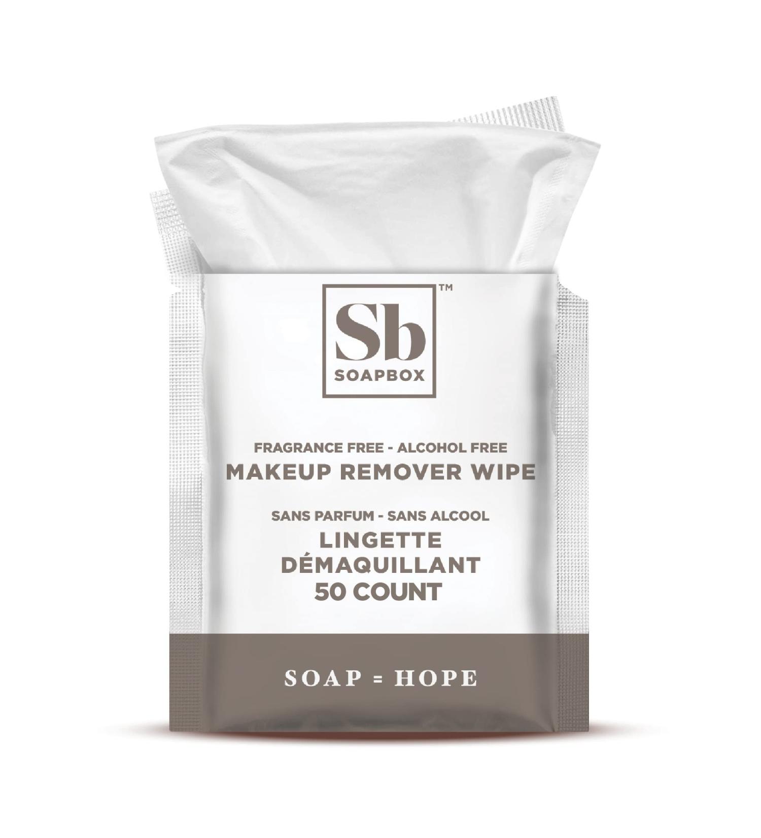 Soapbox Fragrance-Free Makeup Remover Wipes - Gentle Cleansing Pads for Eye Makeup, Dirt, and Oil - Alcohol-Free - 50 Count - Buy Online on GoSupps.com