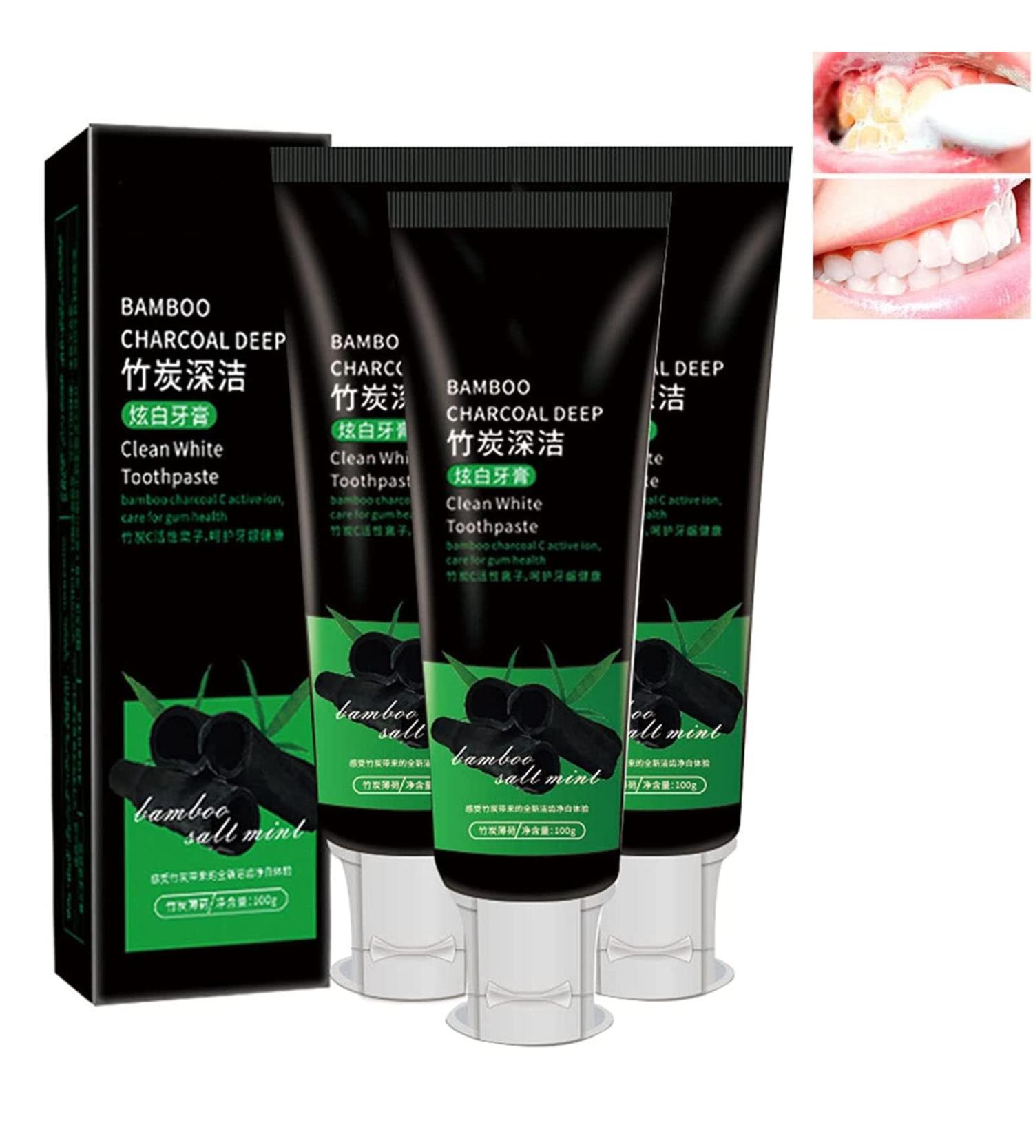 Yanjiayi Bamboo Charcoal Toothpaste - Deep Clean & Whitening (3PCs) | Activated Bamboo Charcoal for Healthy Teeth - Buy Online on GoSupps.com