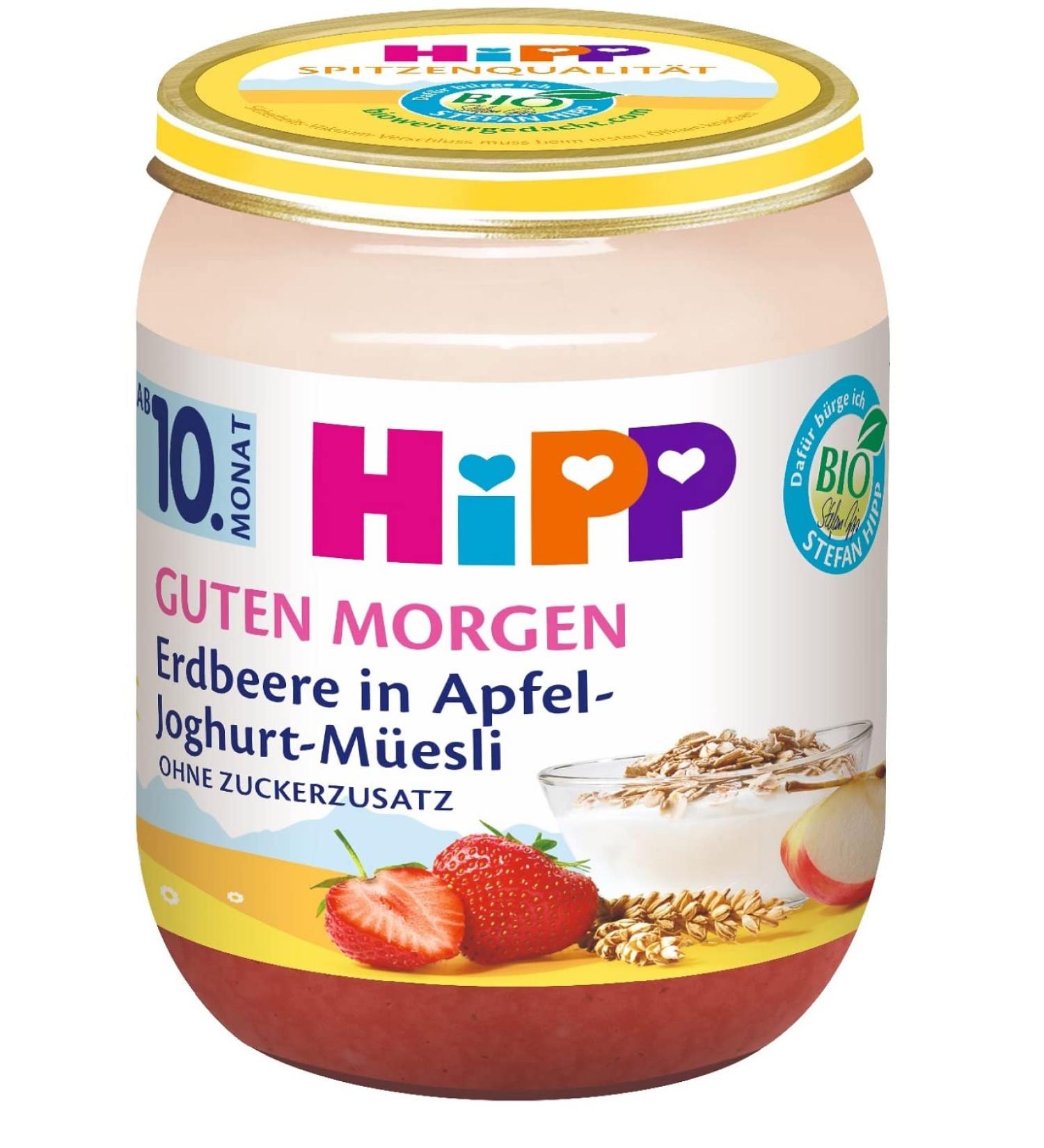 HiPP Strawberry in Apple Yoghurt Muesli - Pack of 6 (6 x 160g) | Premium Organic Baby Food | International Shipping - Buy Online on GoSupps.com