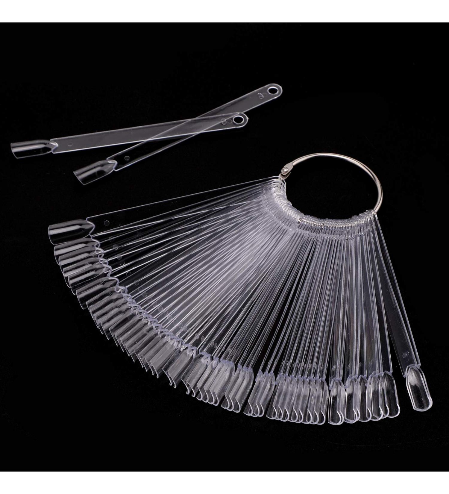 AIEX 50-Piece Transparent Nail Patterns Set - Fan-Shaped Nail Art Designs & Exercise Rods for Polish - Perfect for Nail Enthusiasts - Buy Online on GoSupps.com