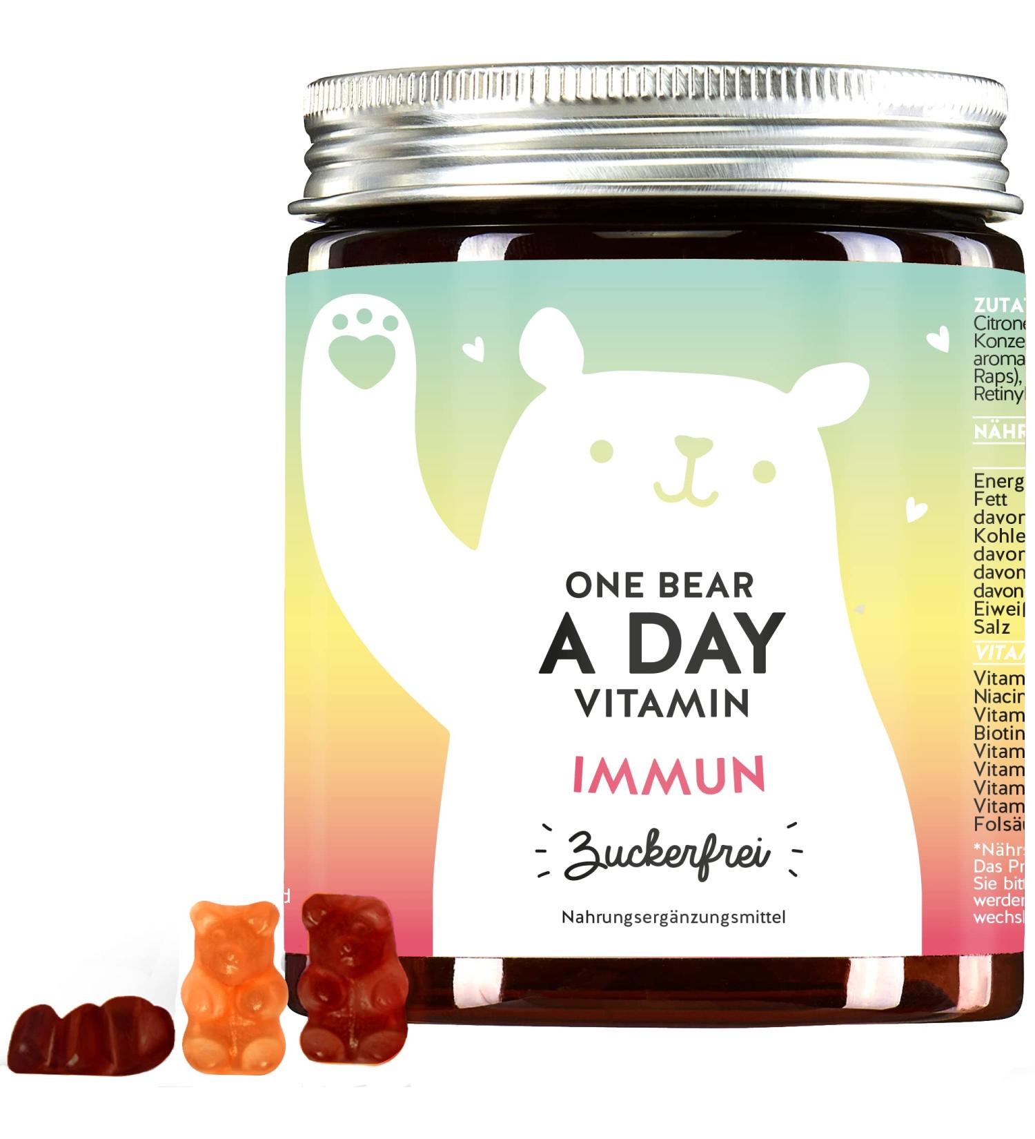 Delicious Sugar-Free Multivitamin Gummy Bears for Immune Support - A-Z Immune Complex (90 Pieces) - Bears with Benefits - Buy Online on GoSupps.com
