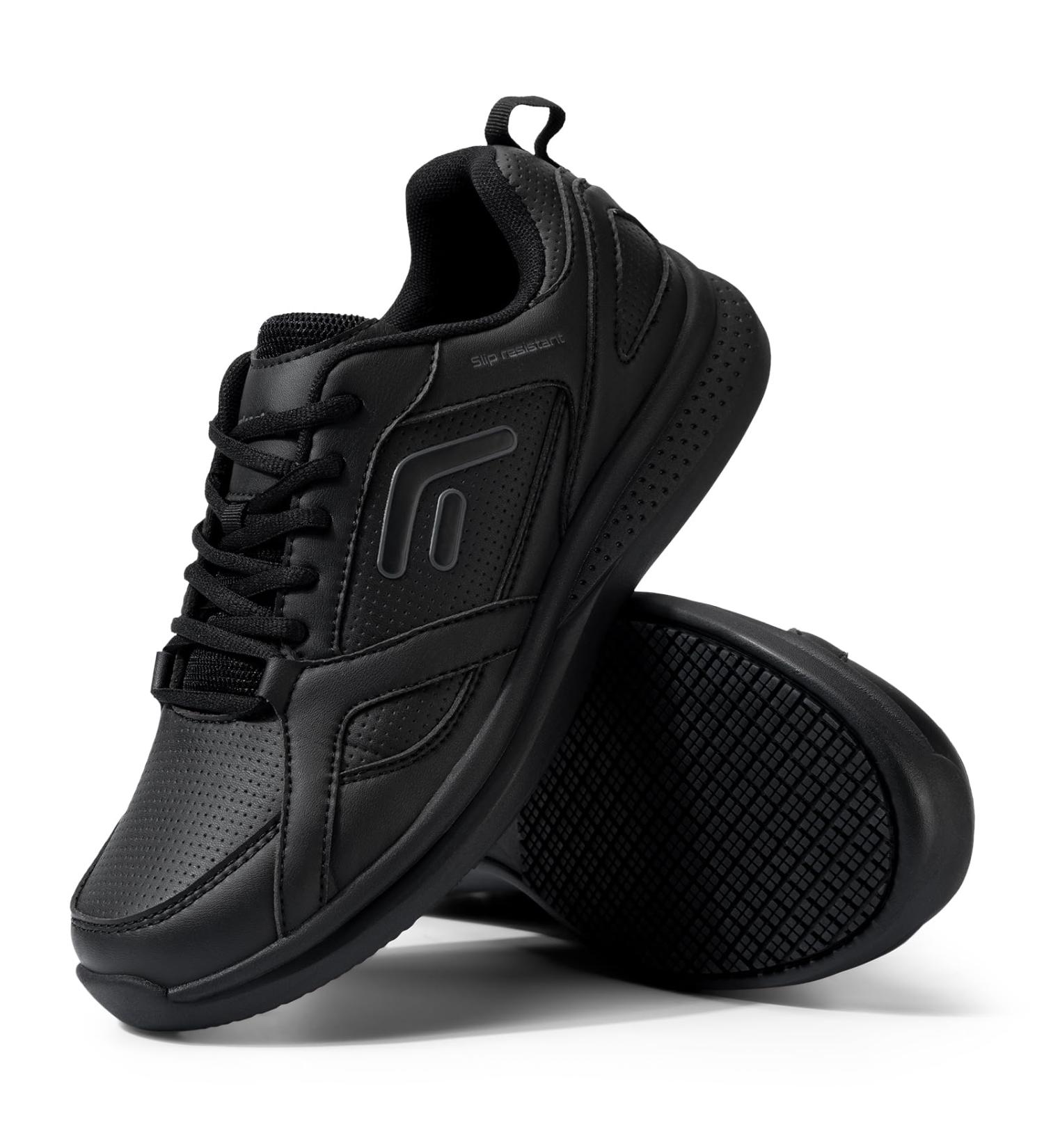 Fitville Women's Extra Broad Slip-Resistant Work Shoes - Waterproof & Lightweight Cooking Walking & Running Sneakers (39 EU Far Black) - Buy Online on GoSupps.com