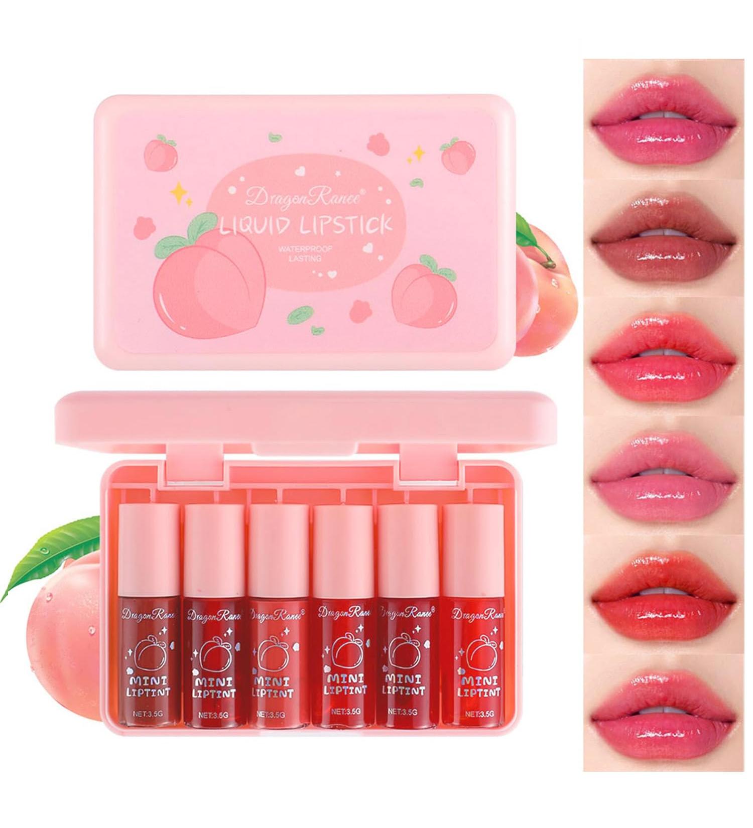 Buy 6 Colors Peach Lip Tint Mini Liquid Lipstick | Moisturizing Plumping Multi-Use Lip & Cheek Tint | Non-Sticky Transfer-Proof Matte Finish | International Shipping Available - Buy Online on GoSupps.com