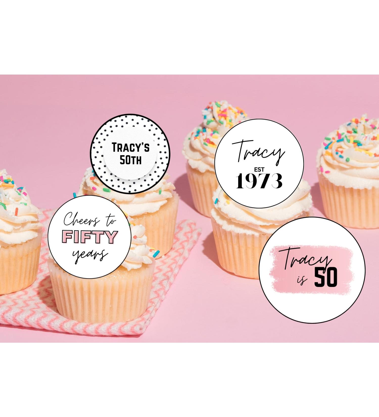 20 x EDIBLE PERSONALISED BIRTHDAY cupcake toppers ANY AGE wafer/icing uncut (wafer card Blue) Blue wafer card - Buy Online on GoSupps.com