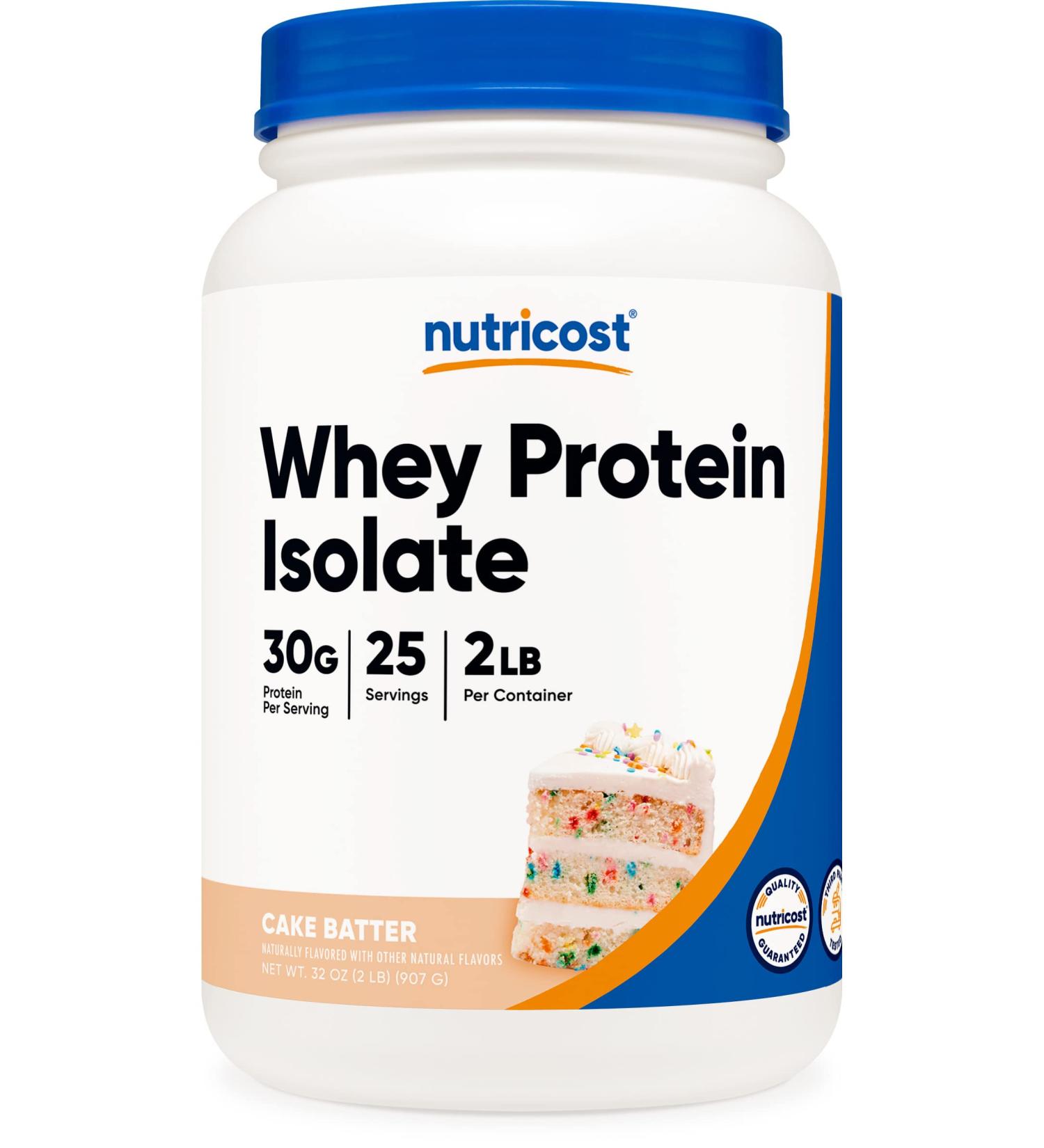 Nutricost Cake Batter Whey Protein Isolate Powder - 2LB Pack (1 Count) - Buy Online on GoSupps.com