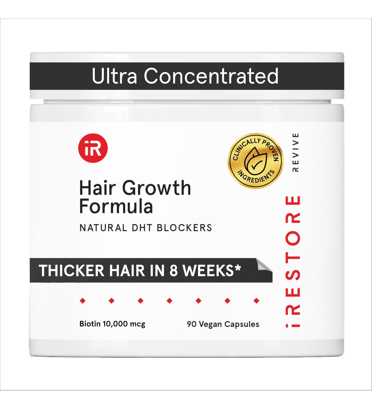 iRestore Hair Growth Supplement - Biotin & DHT Blocker Vitamins for Men & Women | 30-Day Supply Hair Regrowth Pills for Thicker Fuller Hair - Buy Online on GoSupps.com