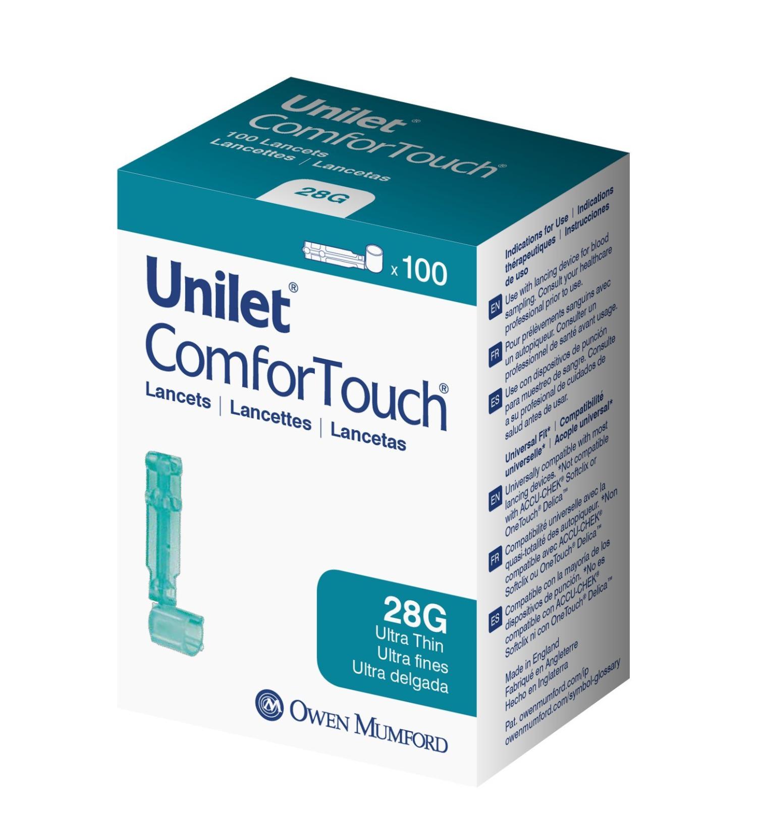 UNILET ComforTouch Ultra Thin 28G Lancets 100ct - 100 Count - Buy Online on GoSupps.com