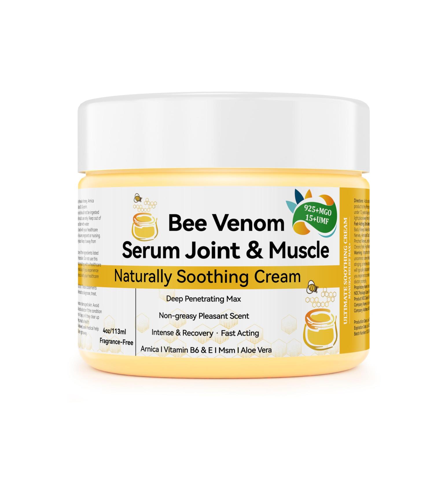 Natural Organic NZL Bee Venom Professional Serum Care Joint & Muscle & Bone Cream Gel - for Back Neck Hand Foot Knee Muscle Shoulder Hip Nerve Vitamin B6 Aloe Vera Adult Elderly 4.00 Fl Oz (Pack of 4) - Buy Online on GoSupps.com