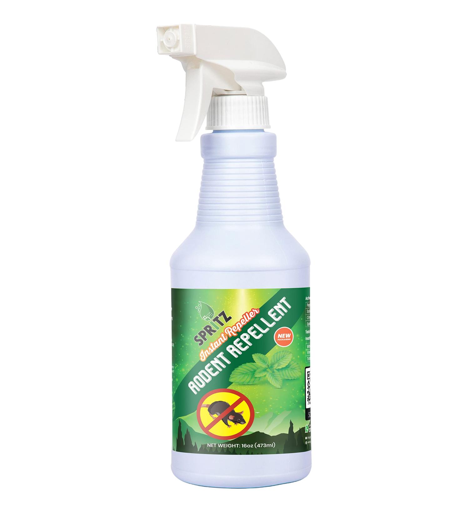 16oz Spritz Rodent Repellent with Peppermint Oil - USA Made Non-Toxic Solution for mice, Rats, Raccoons, Ants and More - 1 Count Pack - Buy Online on GoSupps.com