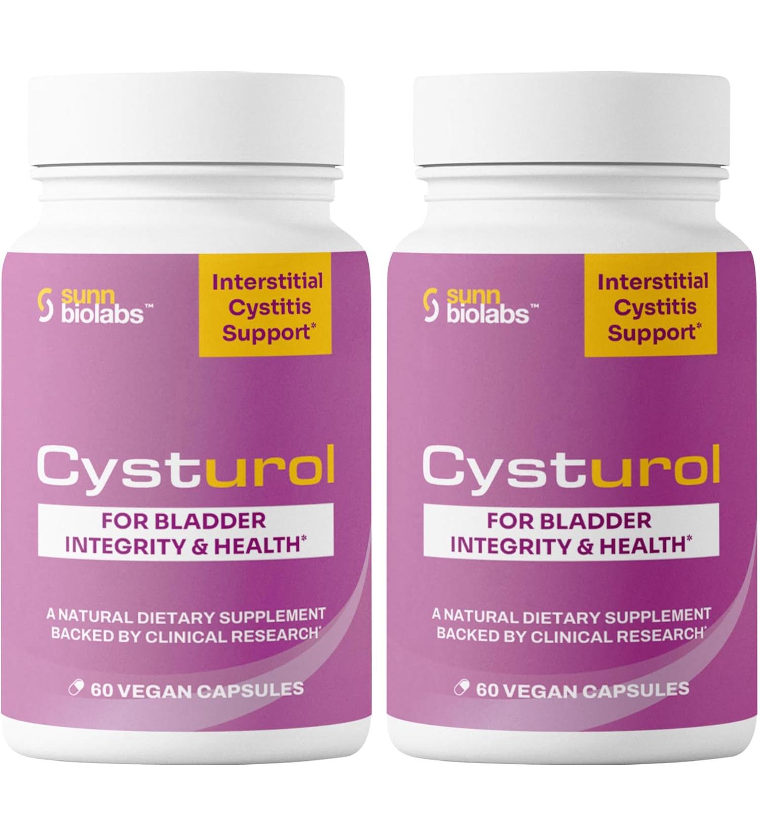 SUNN BIOLABS CYSTUROL  Bladder Formula Support - Pack of 2 - 60 Vegan Capsules - Buy Online on GoSupps.com