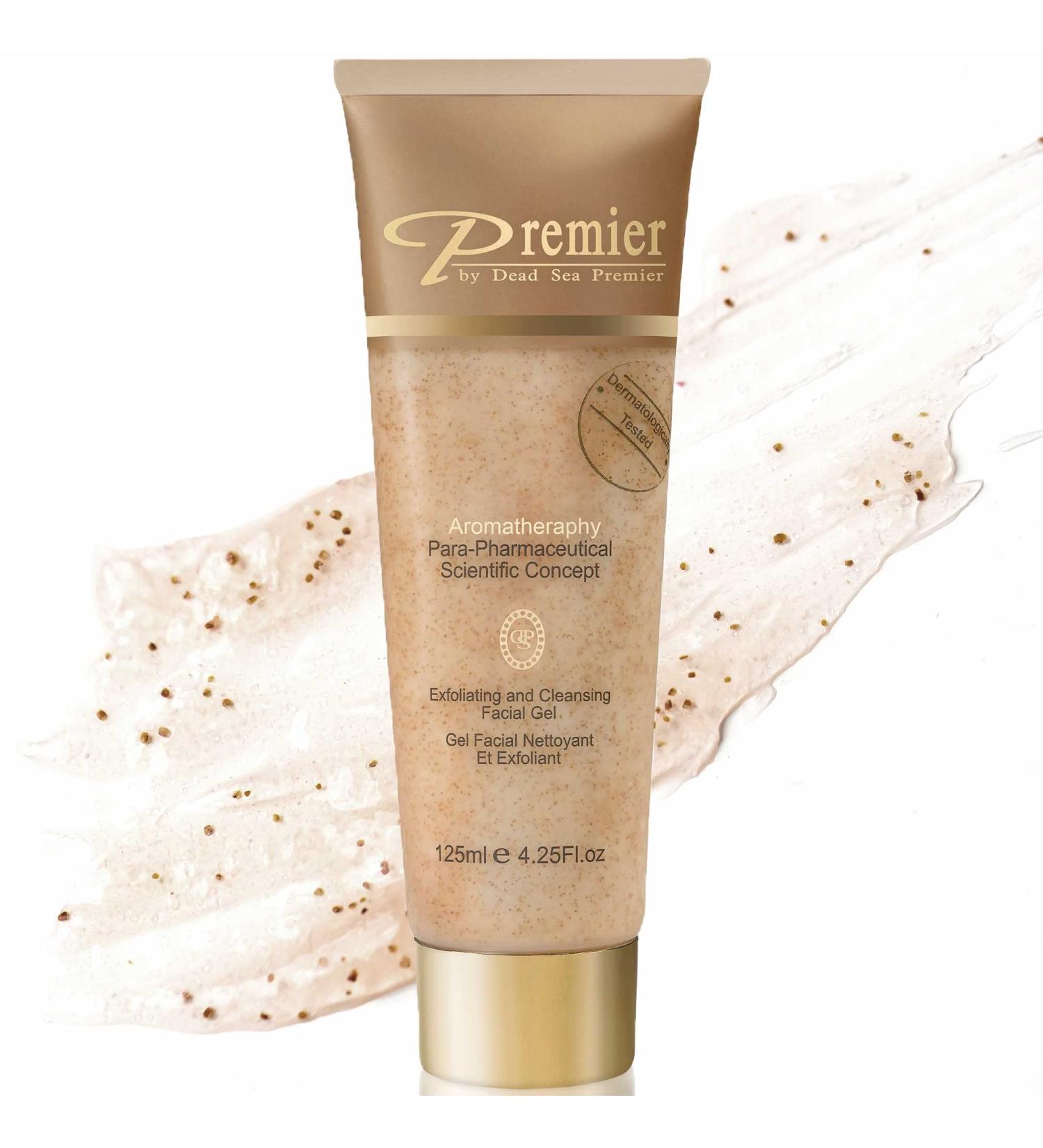 Premier Dead Sea Exfoliating Face Scrub & Wash - Classic Para-Pharmaceutical Micro Grains Witch Hazel Jojoba Oil Non-Drying Aromatherapy - 4.25 Fl Oz - Buy Online on GoSupps.com