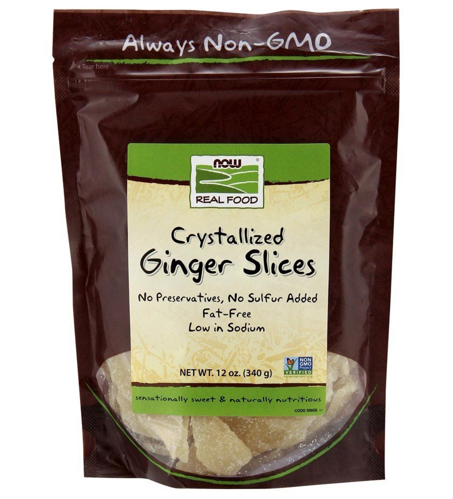 Now Foods Real Food Organic Crystallized Ginger Slices 12 oz (340 g)