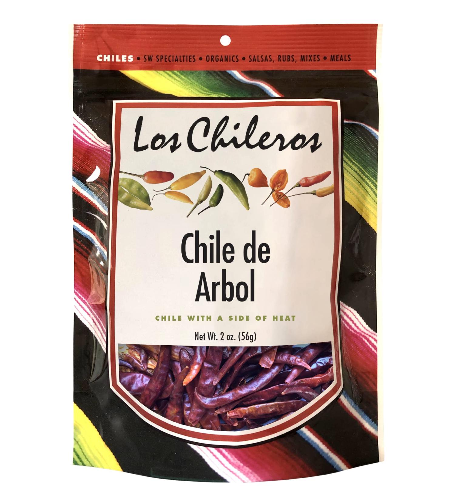 Los Chileros Whole Chile De Arbol - 2oz | Spicy Mexican Chile Peppers - Buy Online on GoSupps.com