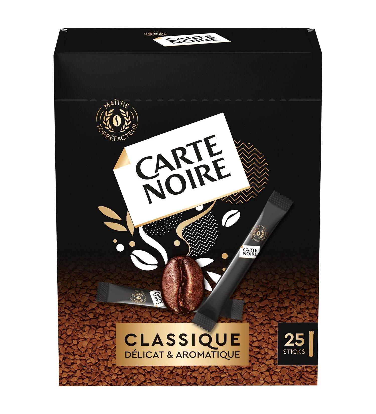 CARTE NORE Caf SoL'ouble Intense et Pratique Ar mes Classiques pour un Go t Riche (Bo te 45g 25 sticks) - Le lot de 4