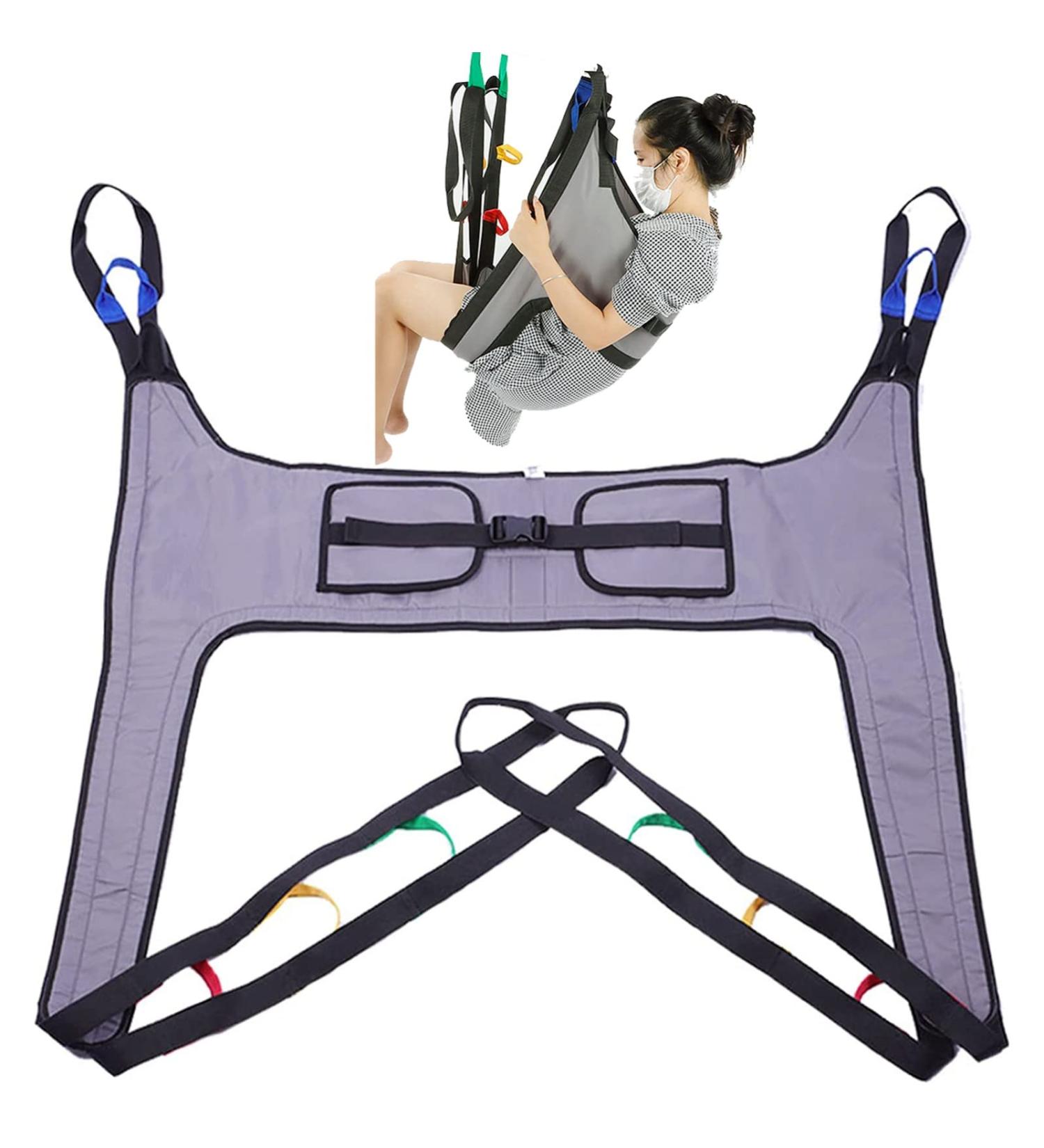 Patient Lifter Heavy Duty Transfer Belt Divided Leg Shower Sling Universal Handicap Lift Commode Sling with 4 Point Support Tranfer Sling for Patients Shower Bath for Elderly Disabled Grey - Buy Online on GoSupps.com