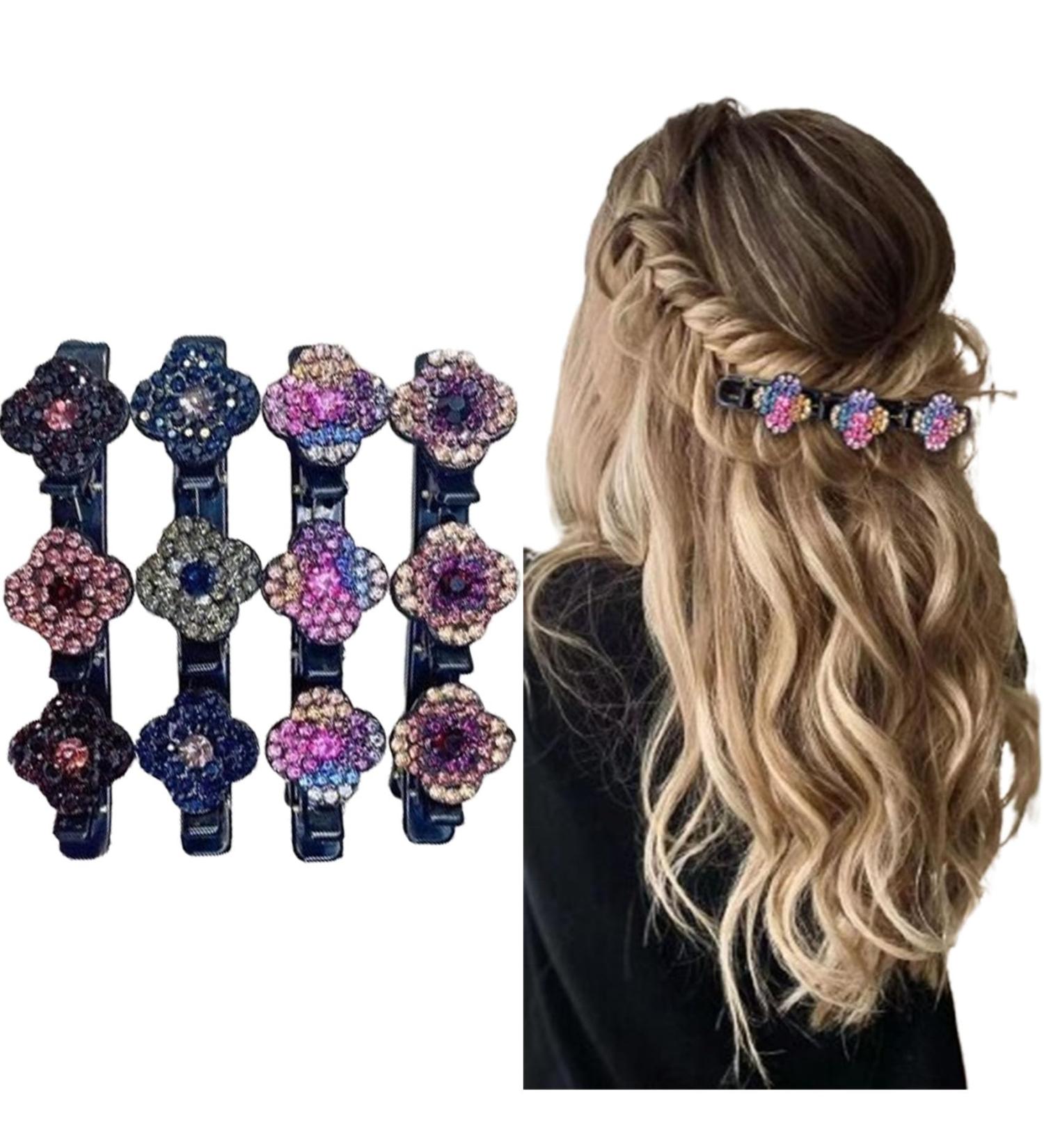 Sparkling Crystal Stone Braided Hair Clips Braided Hair Clips for Women Crystal Stone Braided Hair Clips Stone Braided Hair Clips (4pcs-A) - Buy Online on GoSupps.com