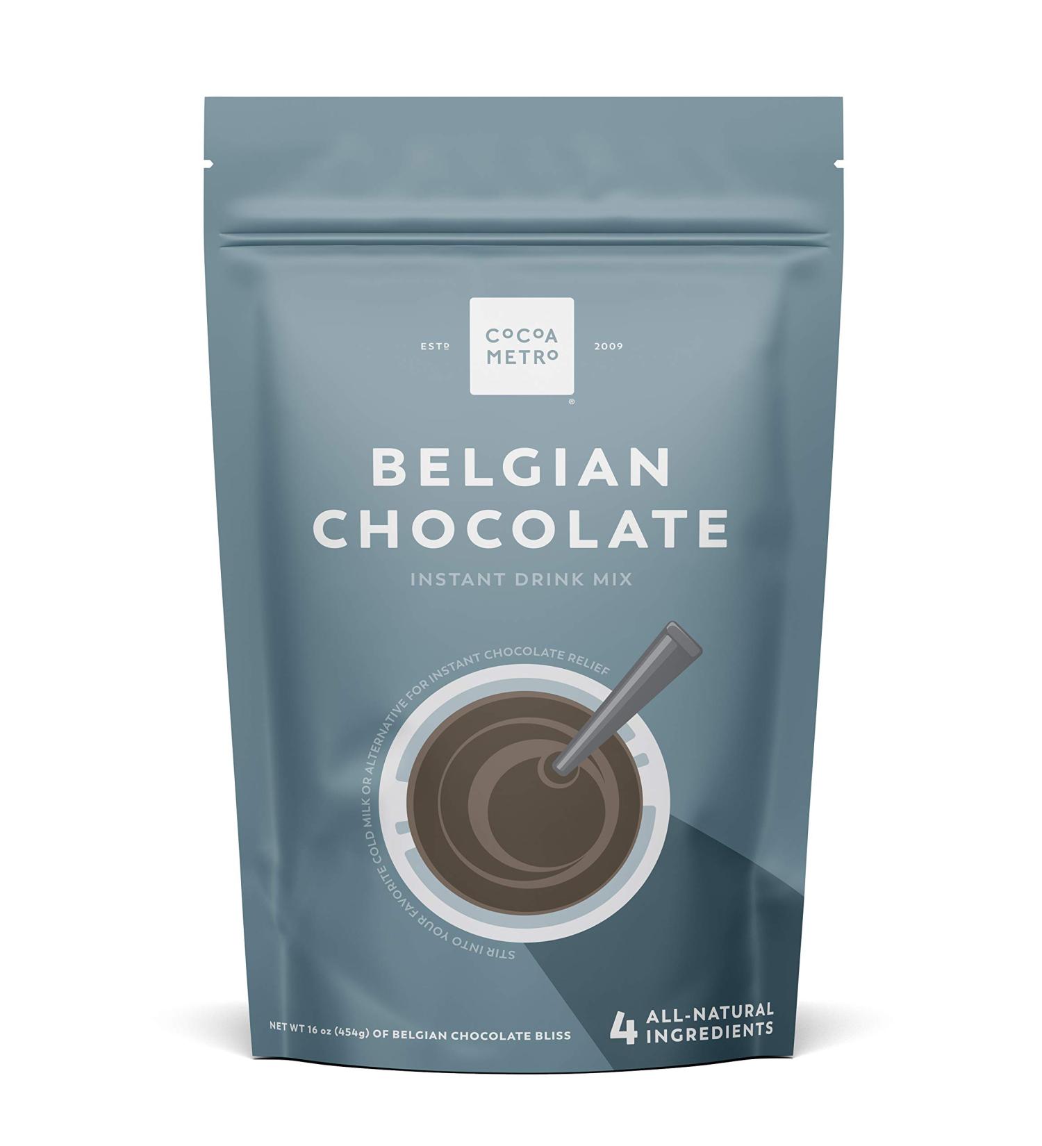 Cocoa Metro Classic Belgian Chocolate instant hot or cold drink mix (3-pack) like Nesquik  but just 4 ingredients  European chocolate flavor  non-GMO chocolate powder  NO carrageenan - Buy Online on GoSupps.com