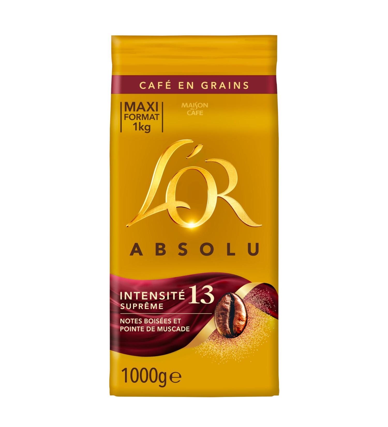 L'OR 1KG Caf en grains Absolu Intensit 13 1KG L'Or Absolu Intensit 13 1 kg (Lot de 1)