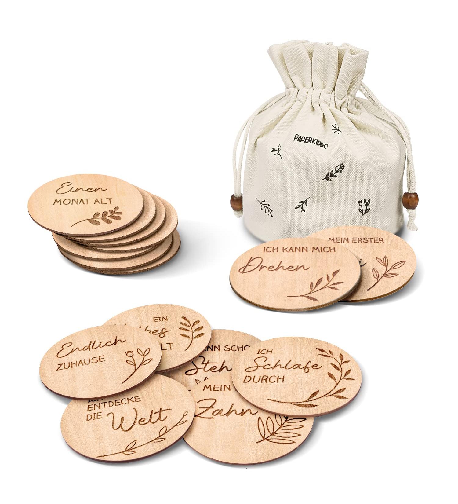 Paperkiddo Baby Milestone Cards - 30 Wooden Designs for Expectant Parents | Perfect Gift for Baby Showers - Buy Online on GoSupps.com