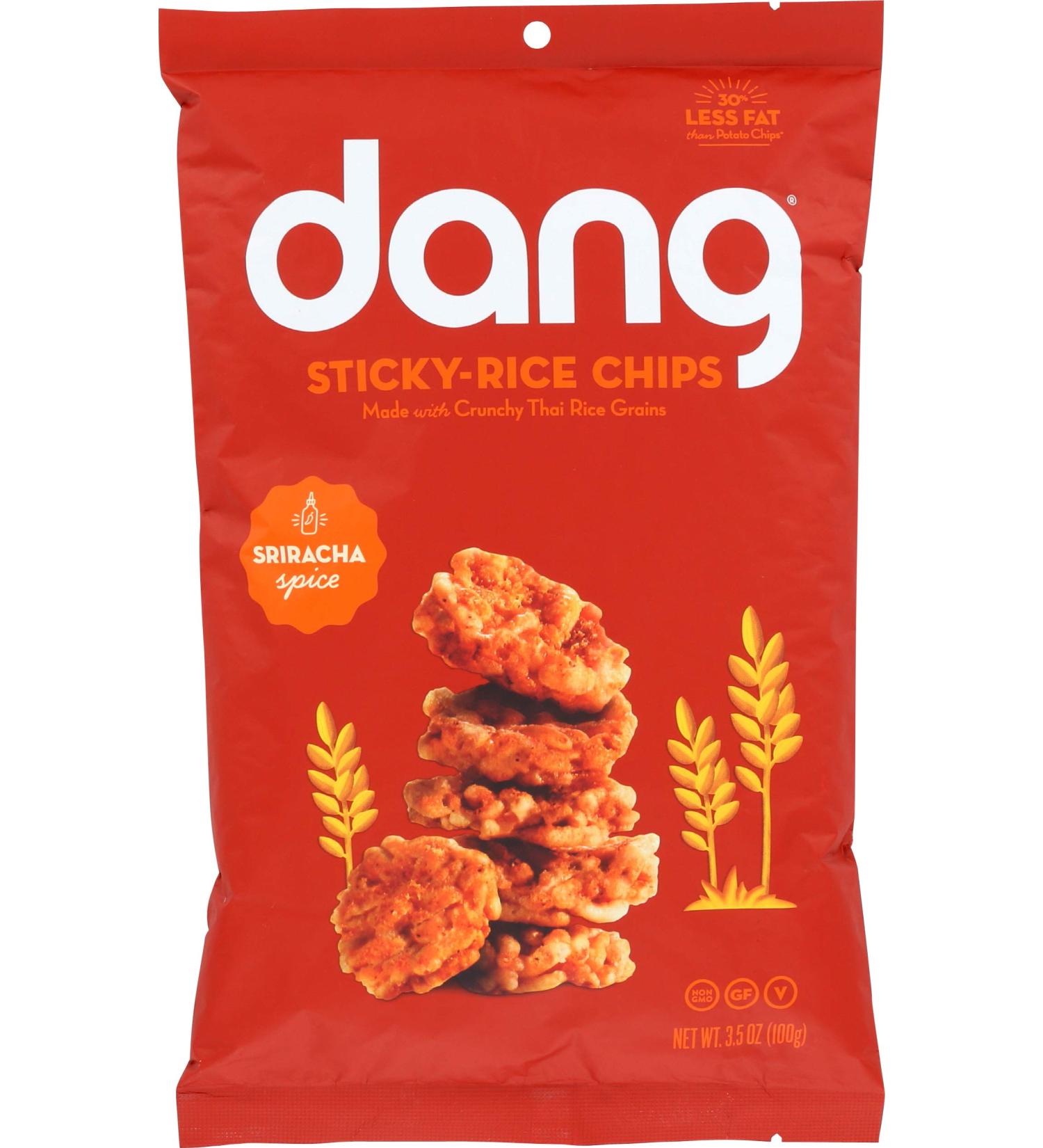 Dang Snackable Rice Cakes - Sriracha Flavor, Gluten Free & Non-GMO, 3.5 oz Bag - Buy Online on GoSupps.com