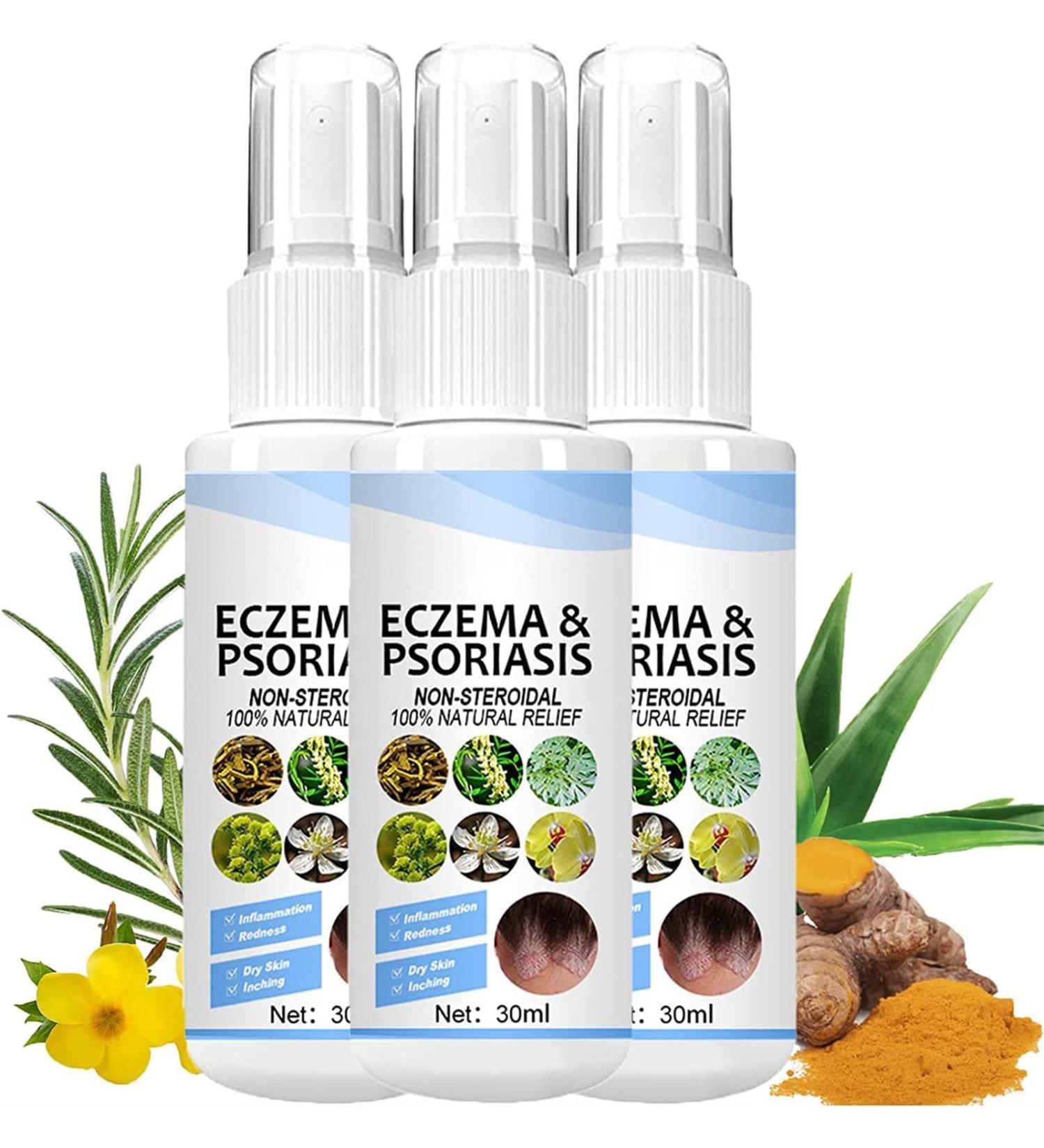 DUBUSH Herbal Psoriasis Soothing Spray - Vitiligo & Psoriasis Treatment Relief - Repair Eczema, Soothe Skin - Face & Body - 3-Pack - Buy Online on GoSupps.com