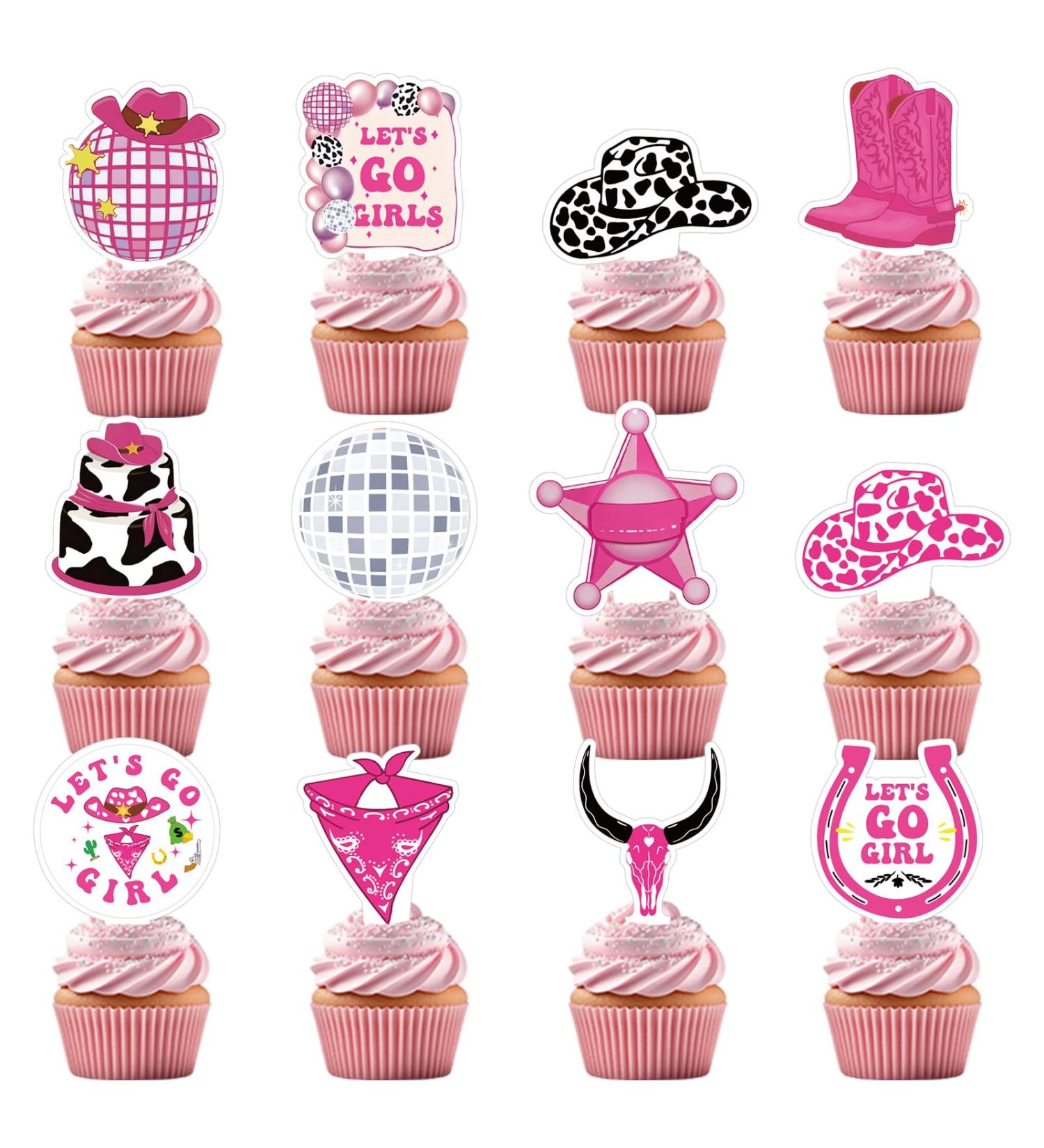 yoomod 36PCS Cowgirl Cupcake Toppers - Western Cowgirl Party Decorations Let's Go Girls Pink Disco Cowgirl Bachelorette Party Rodeo Birthday Valentines Day Party Supplies 12 Styles Cowgirl-36PCS - Buy Online on GoSupps.com