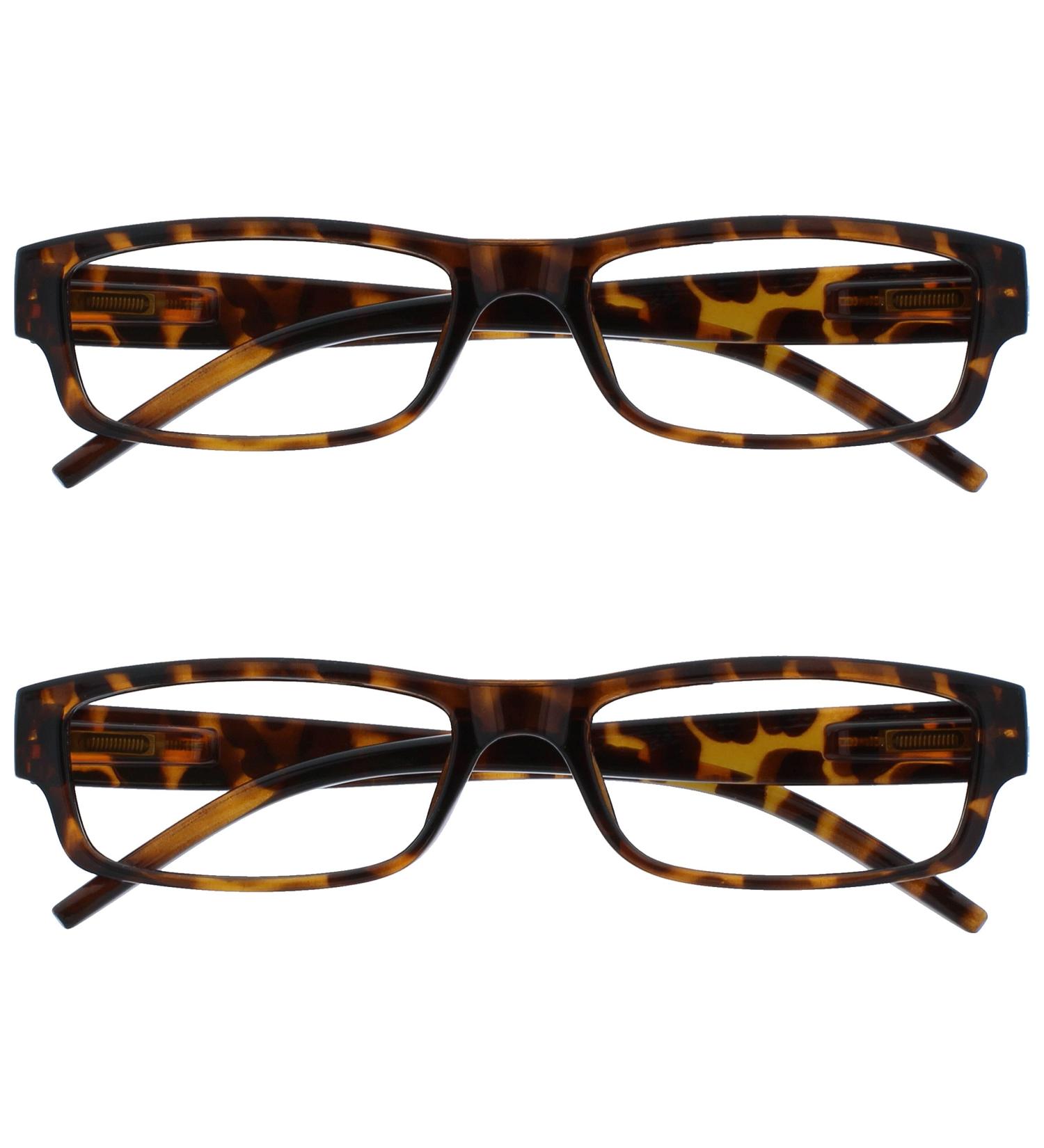 Buy Stylish Brown Tortoiseshell Reading Glasses - Lightweight & Comfortable 2 Pack for Men & Women | UVR2PK032BR +3.50 - Buy Online on GoSupps.com