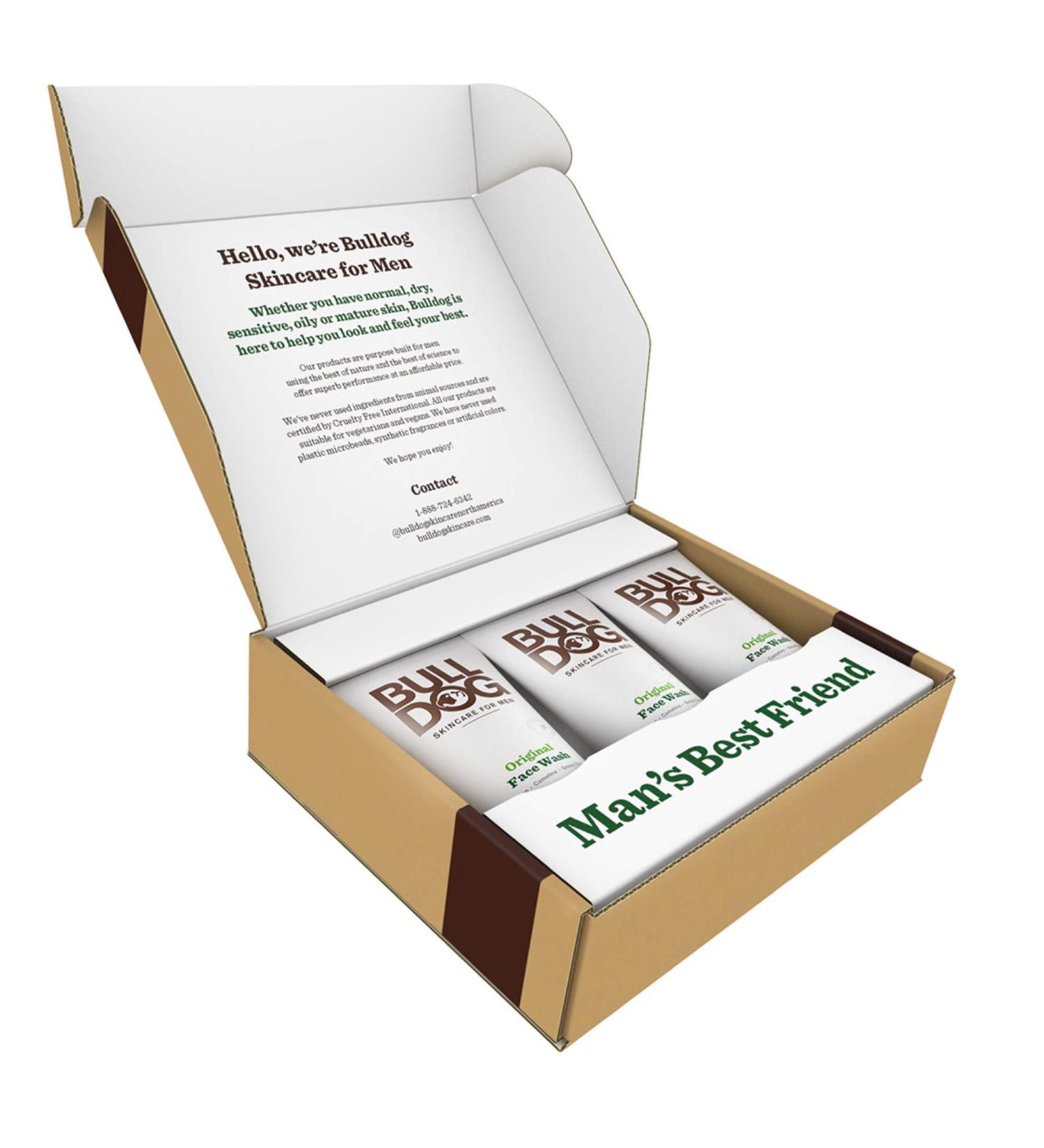 BULLDOG Mens Skincare and Grooming Original Face Wash with Aloe Camelina & Green Tea 5 Fl. Oz. - Pack of 3 - Buy Online on GoSupps.com