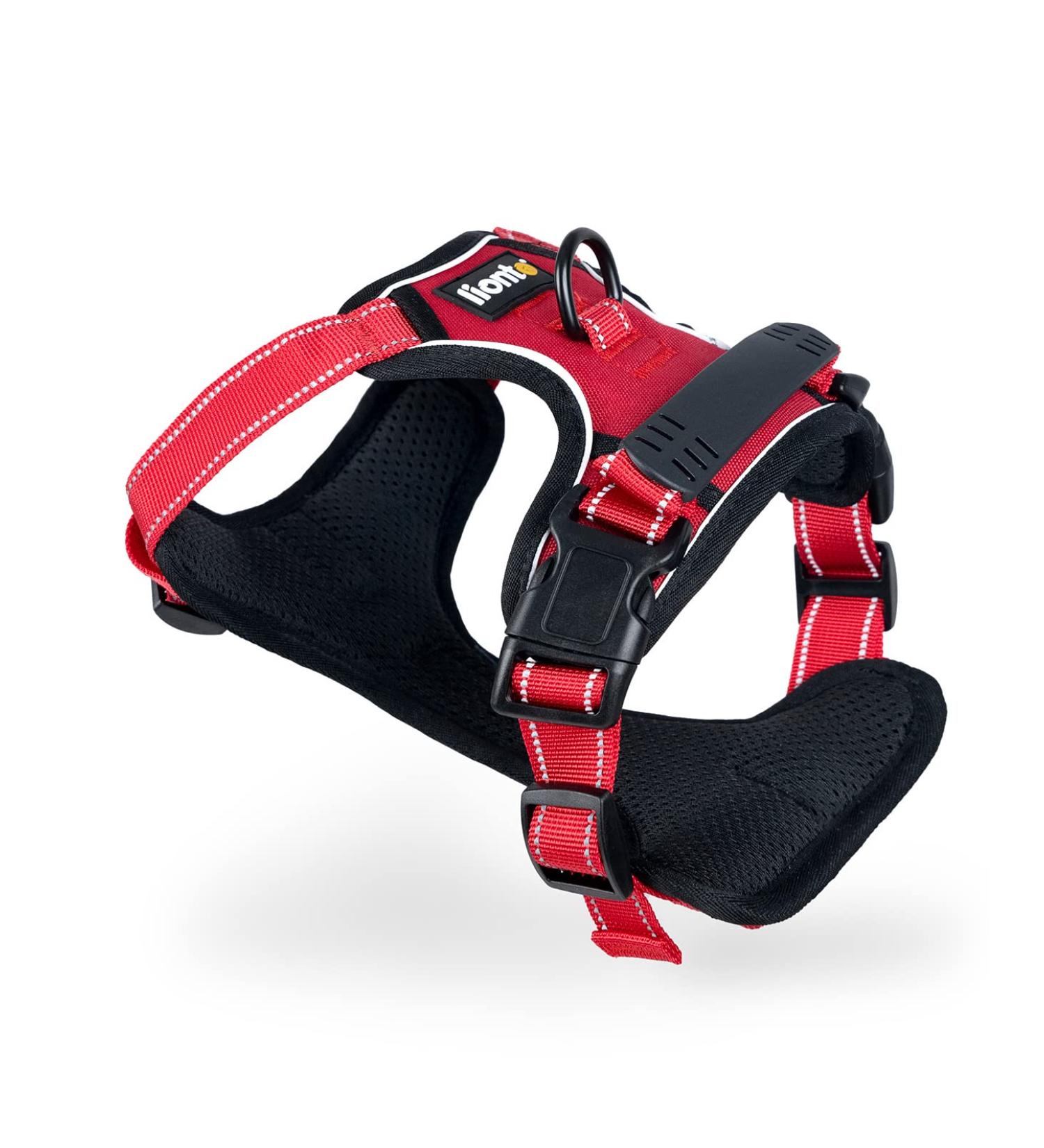 Adjustable Lionto Dog Harness - Padded Anti-Pull Reflective Safety Size S Red | International Shipping - Buy Online on GoSupps.com