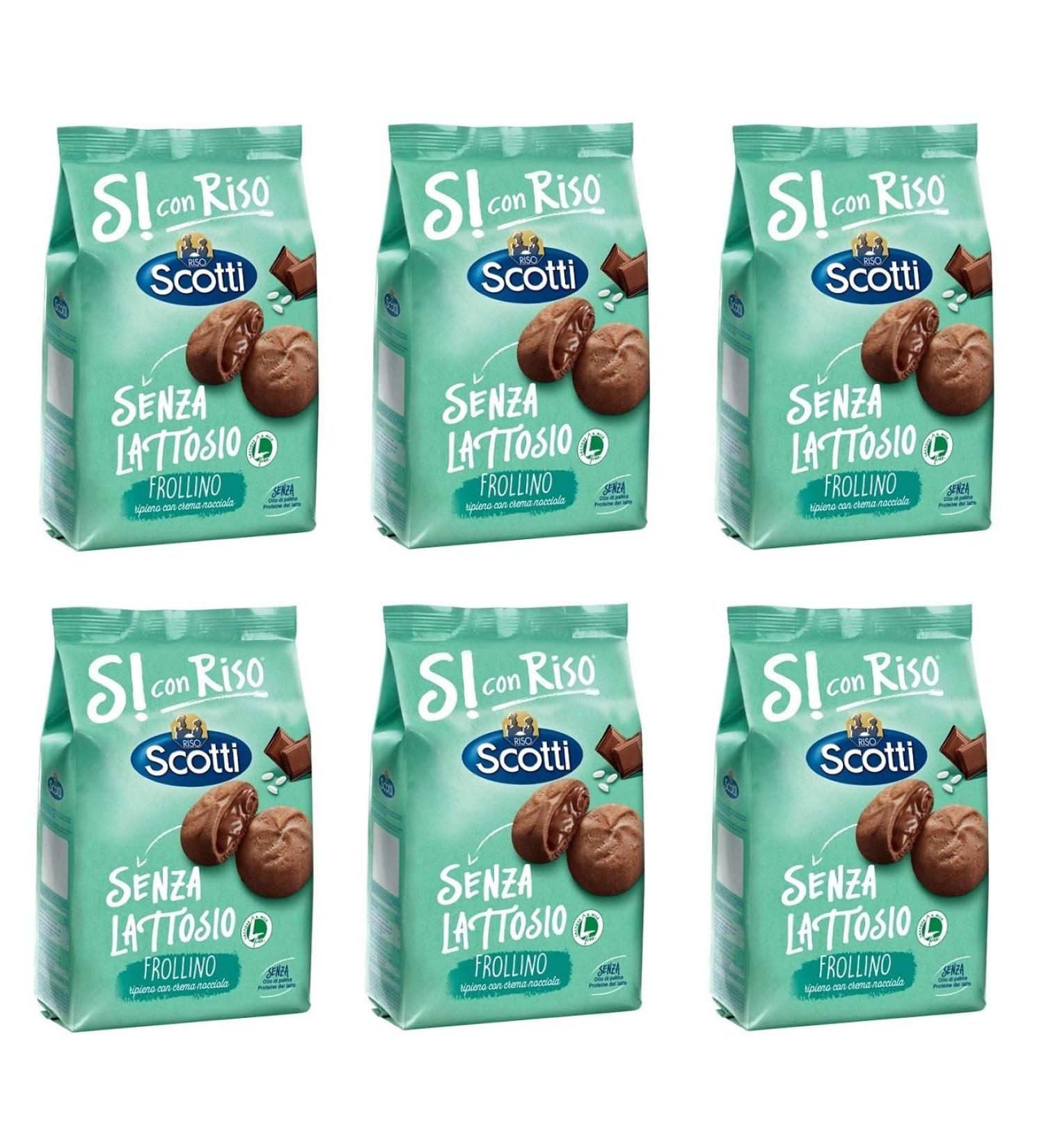 Riso Scotti Riso Scotti Senza Lattosio Shortbread biscuits filled with hazelnut cream lactose free palm oil free and milk protein free 200g of biscuits