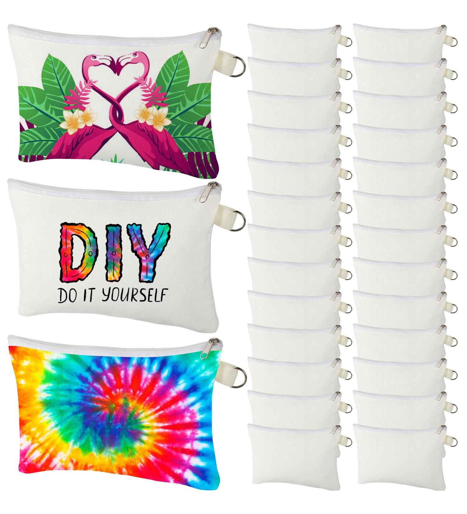 Weewooday Cosmetic Bags - Multipurpose Sublimation Blanks for DIY Heat Transfer - Makeup, Toiletry, Pencil Bag for Travel and School - Pack of 12 - Buy Online on GoSupps.com
