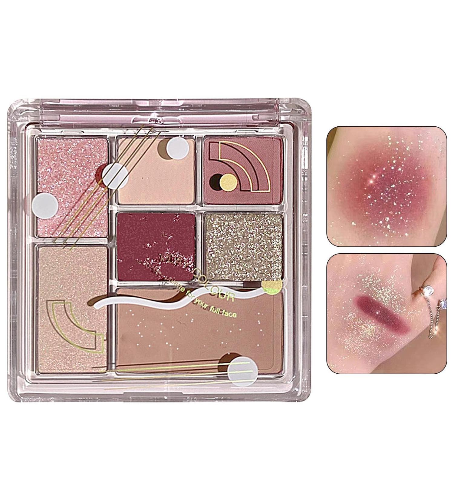 Natural Eyeshadow Palettes | 7 Colors Colorful Matte and Shimmer Pressed Eyeshadow - Matte Shimmer Pressed Eyeshadow Glitter Makeup Palette for Teens Beginners Travel Makeup Pochy No. 04 Temperament Purple Brown - Buy Online on GoSupps.com