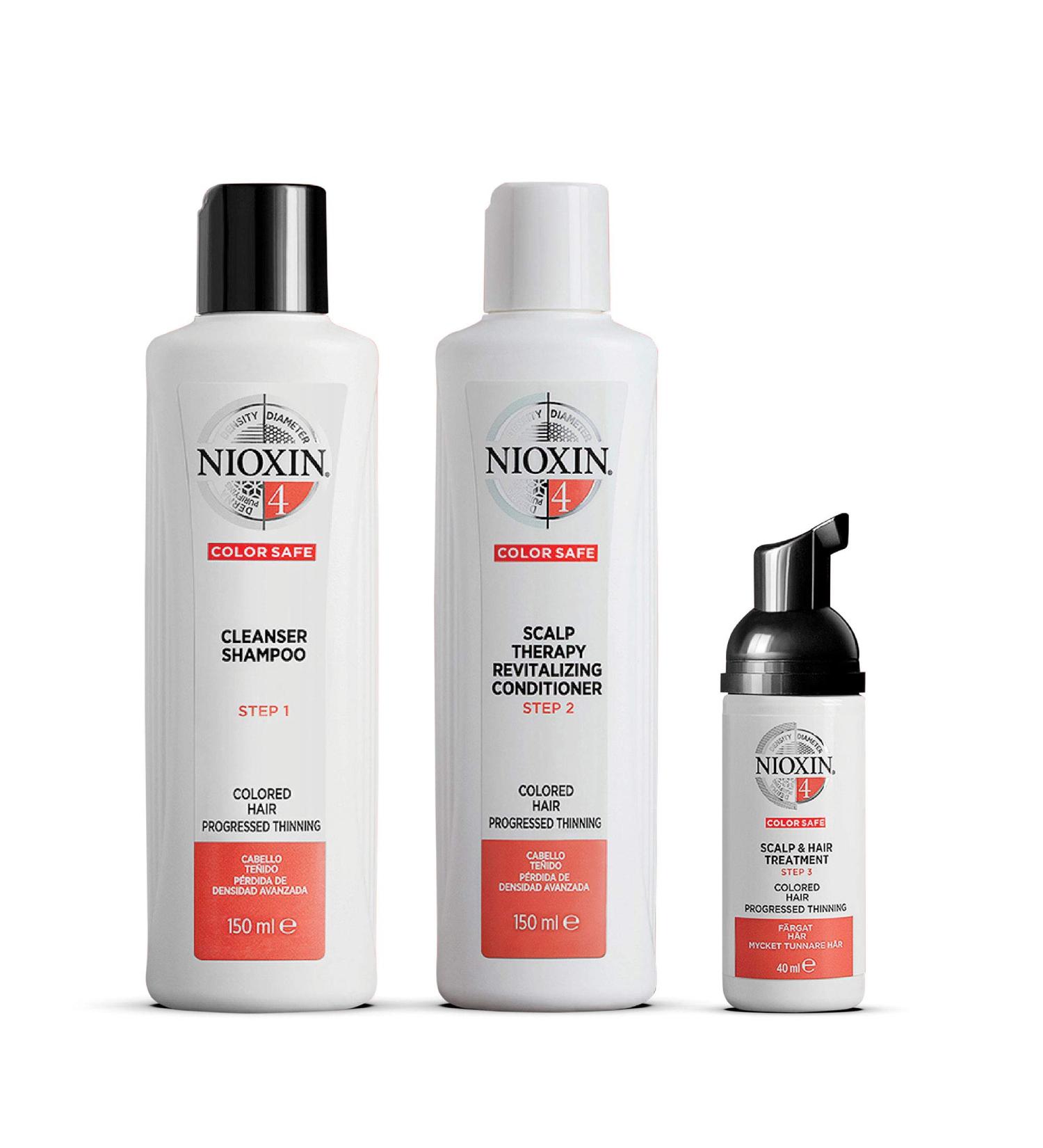 Nioxin System Kit 4 Trial Size - Hair Strengthening & Thickening Treatment for Color Treated Hair with Progressed Thinning - Hydrates Sensitive Scalp - Buy Online on GoSupps.com