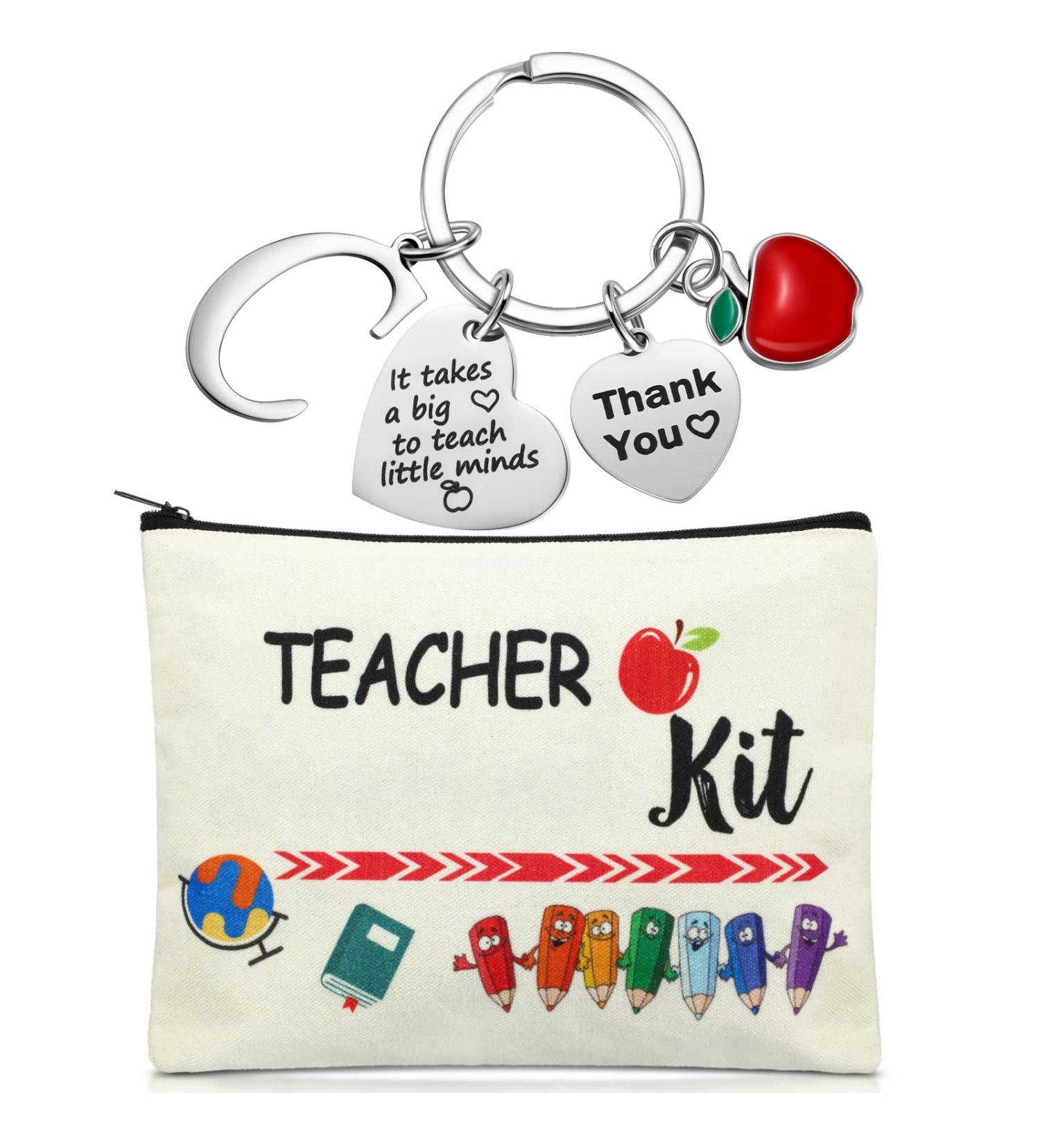 Teacher Appreciation Gift Set: Makeup Pouch, Keychain, & Initial - Graduation Gifts - Buy Online on GoSupps.com