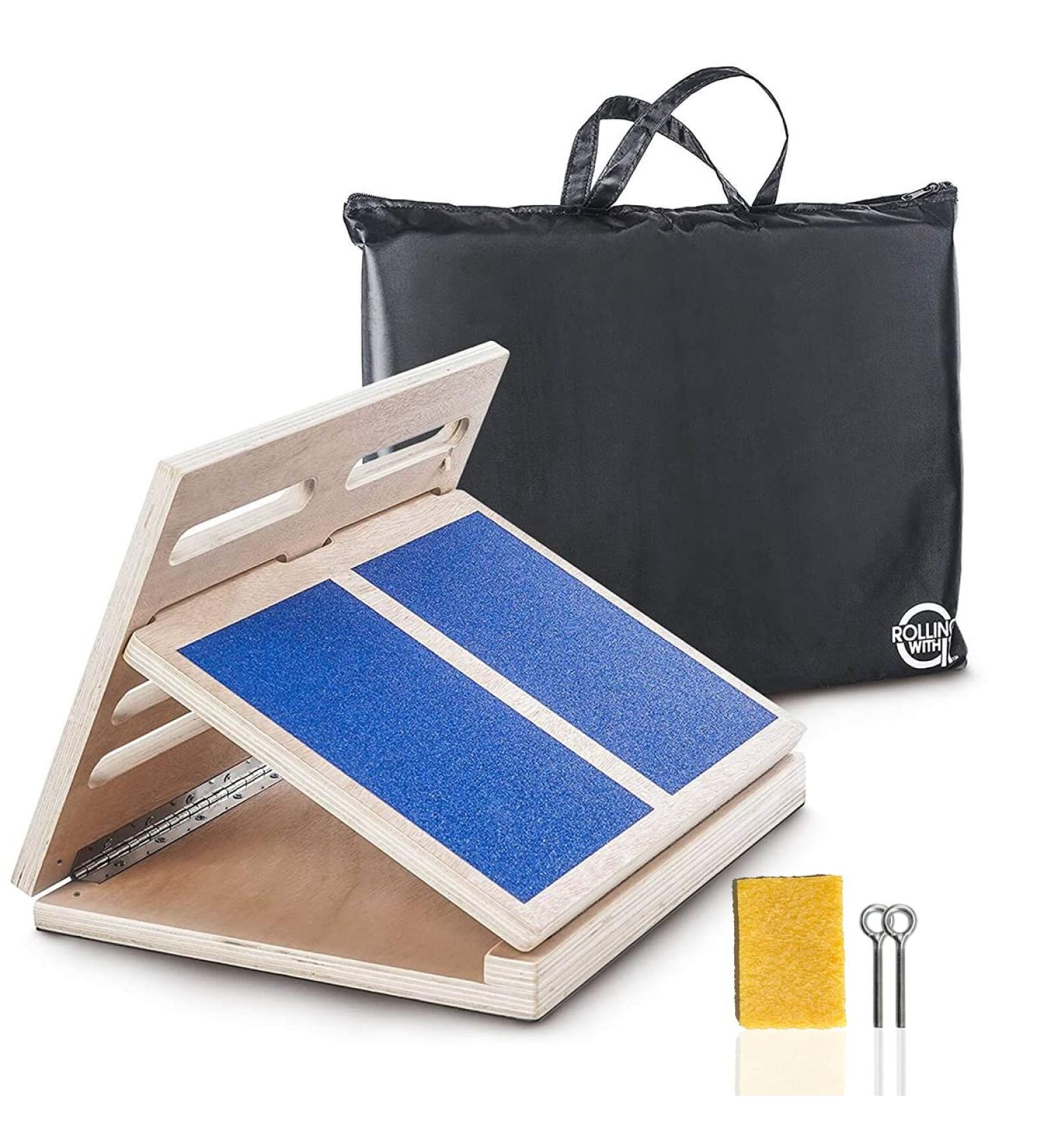 Professional Adjustable Wooden Incline Slant Board for Calf Stretches - Enhance Flexibility and Mobility, Relieve Pain - Anti-Slip Design - Ideal for Achilles, Plantar Fascia, and Tight Calves - Standing Desk Accessory - Buy Online on GoSupps.com