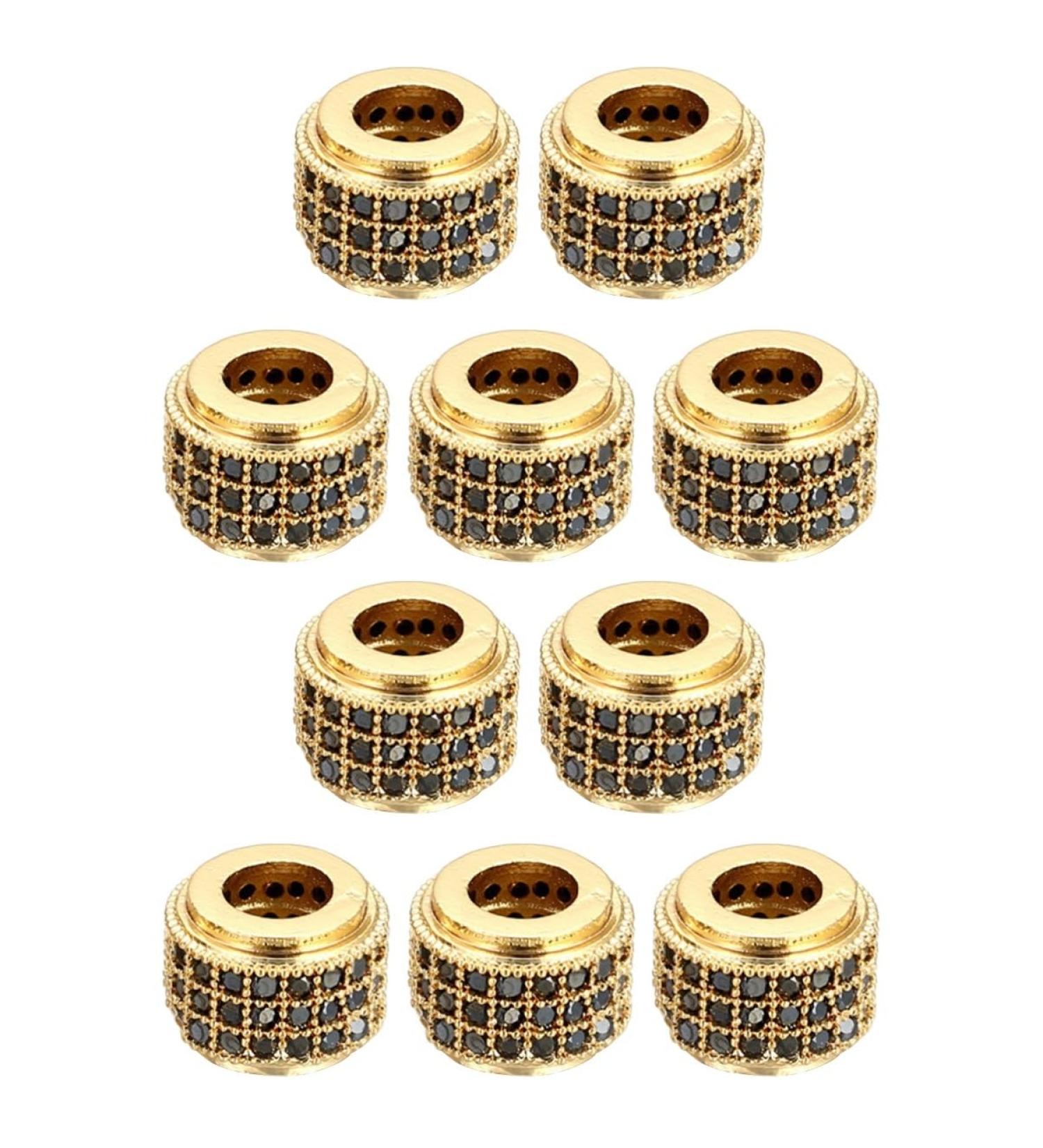 DIYEAH 10 Pcs Crystal Beads Black Ab Rhinestones Rhinestone Loose Bead Charm Bracelet Crystals Bracelet Black Rhinestones Bracelet Accessories Craft Micro Setting Metal Beads Goldenx2pcs 0.6*0.6cmx2pcs - Buy Online on GoSupps.com