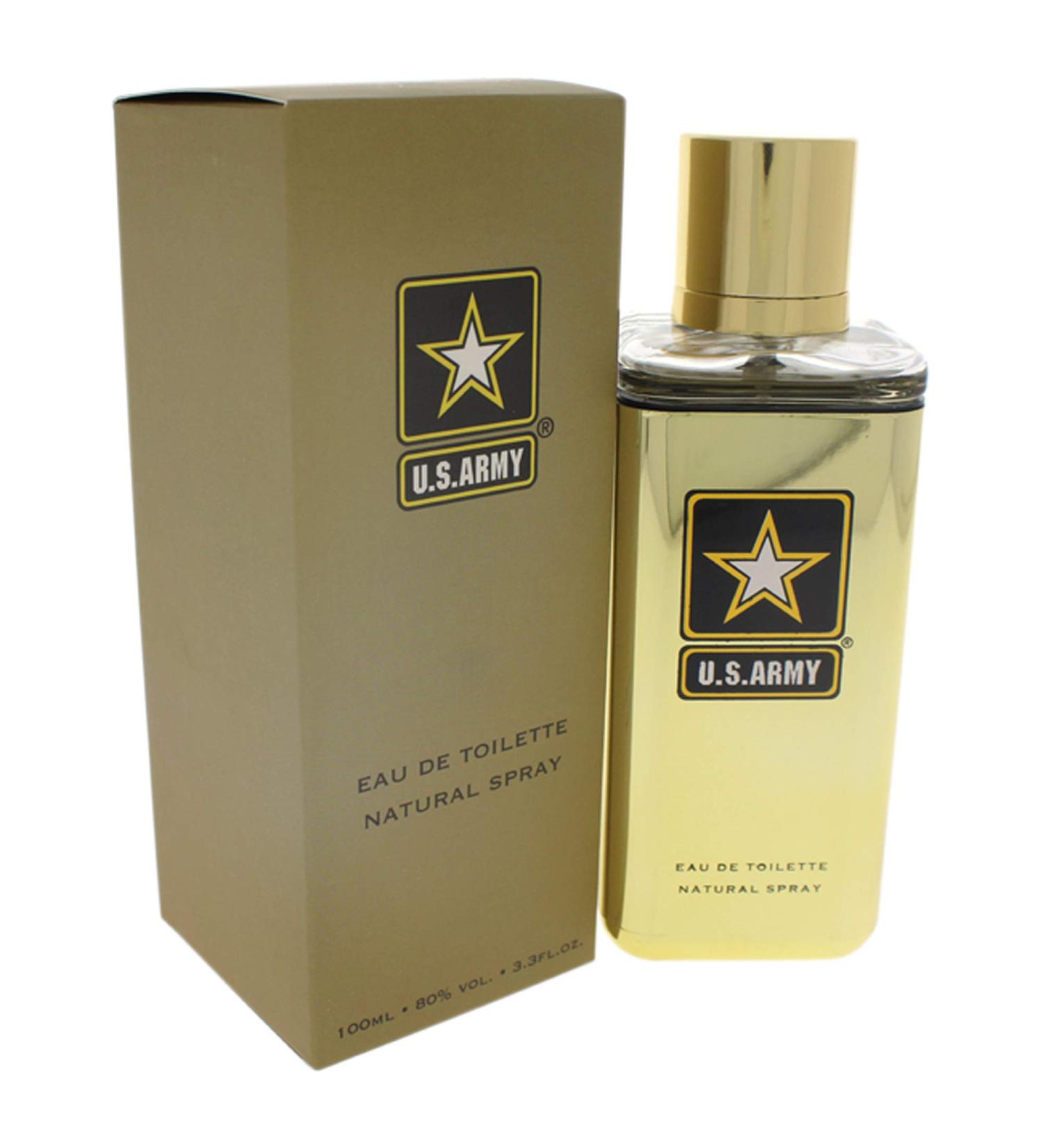 New Brand Us Army Gold Eau de Toilette Spray for Men 3.3 Ounce