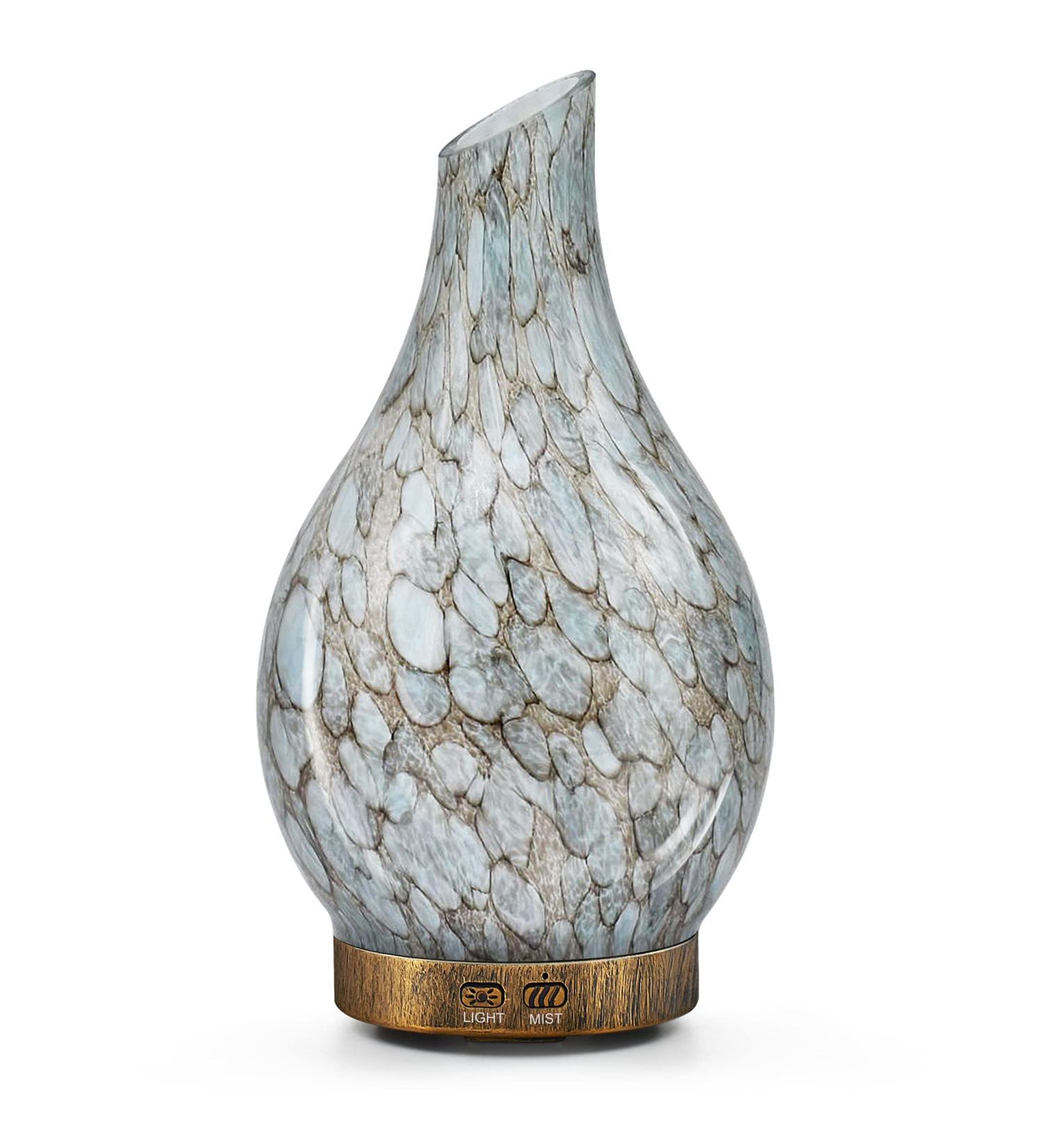 ASAKUKI 150ml Essential Oil Diffuser - Ultrasonic Aromatherapy with Waterless Auto-Off, Handmade Glass Design for Home, Yoga, Office - 7 Color LED - Buy Online on GoSupps.com