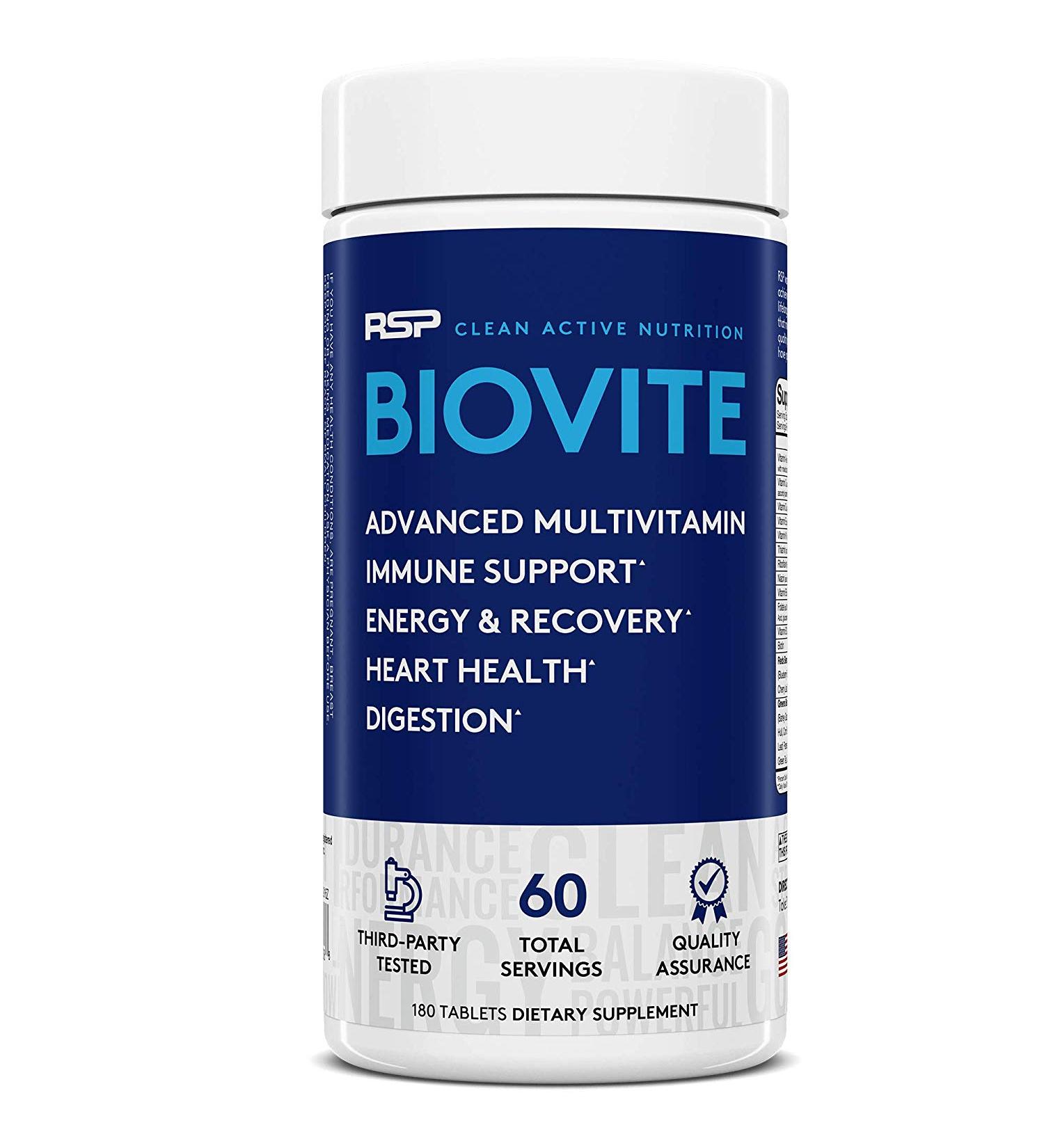 RSP Nutrition Biovite Advanced Multivitamin - 180 Tablets | Premium Daily Nutrients - Buy Online on GoSupps.com