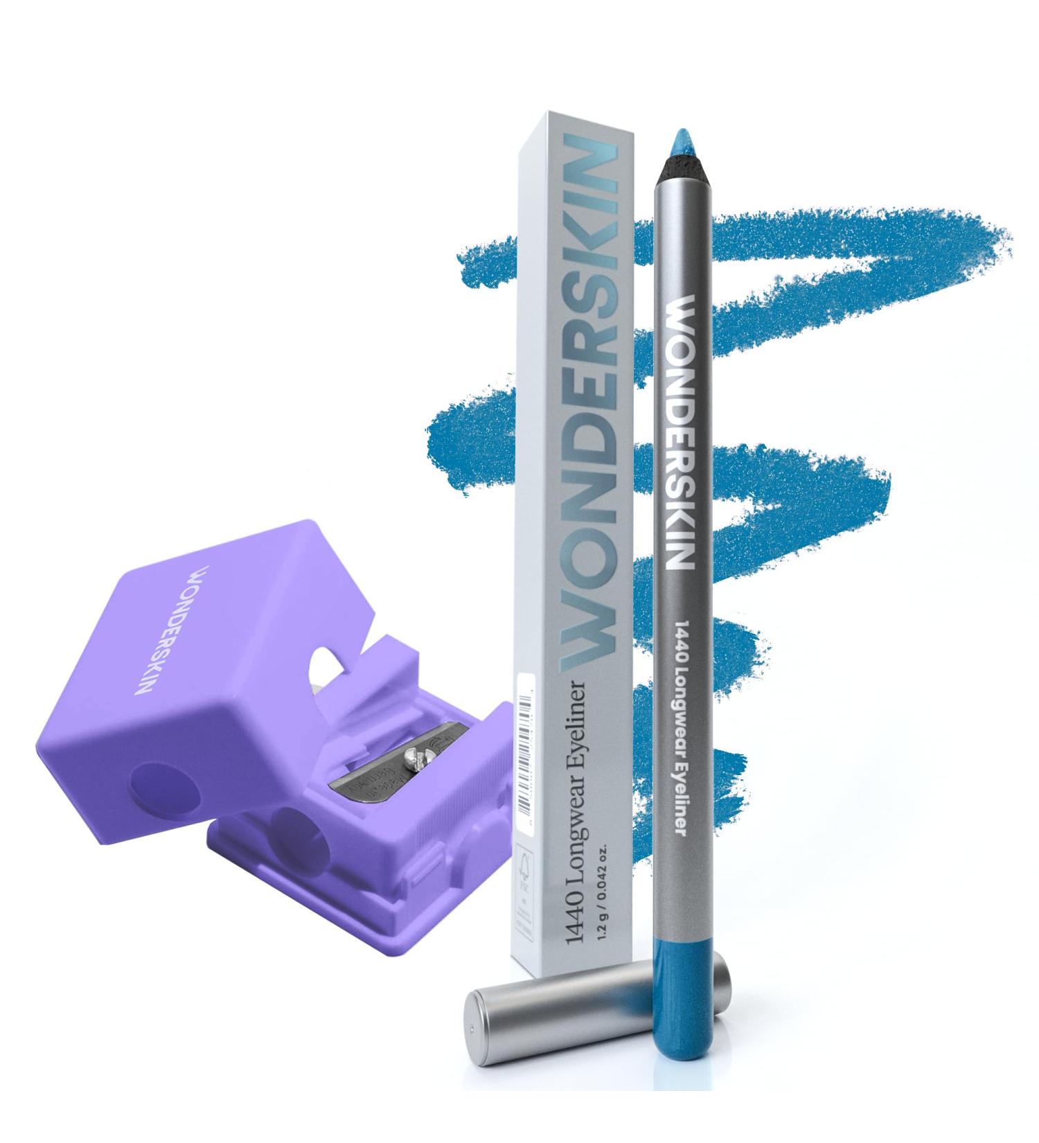 Wonderskin 1440 Longwear Blue Eyeliner Pencil with Sharpener - Waterproof Sharpenable Eyeliner Pencil & Smudge Proof Blue Eye Liner Pencils (Aqua) Aqua & Sharpener - Buy Online on GoSupps.com