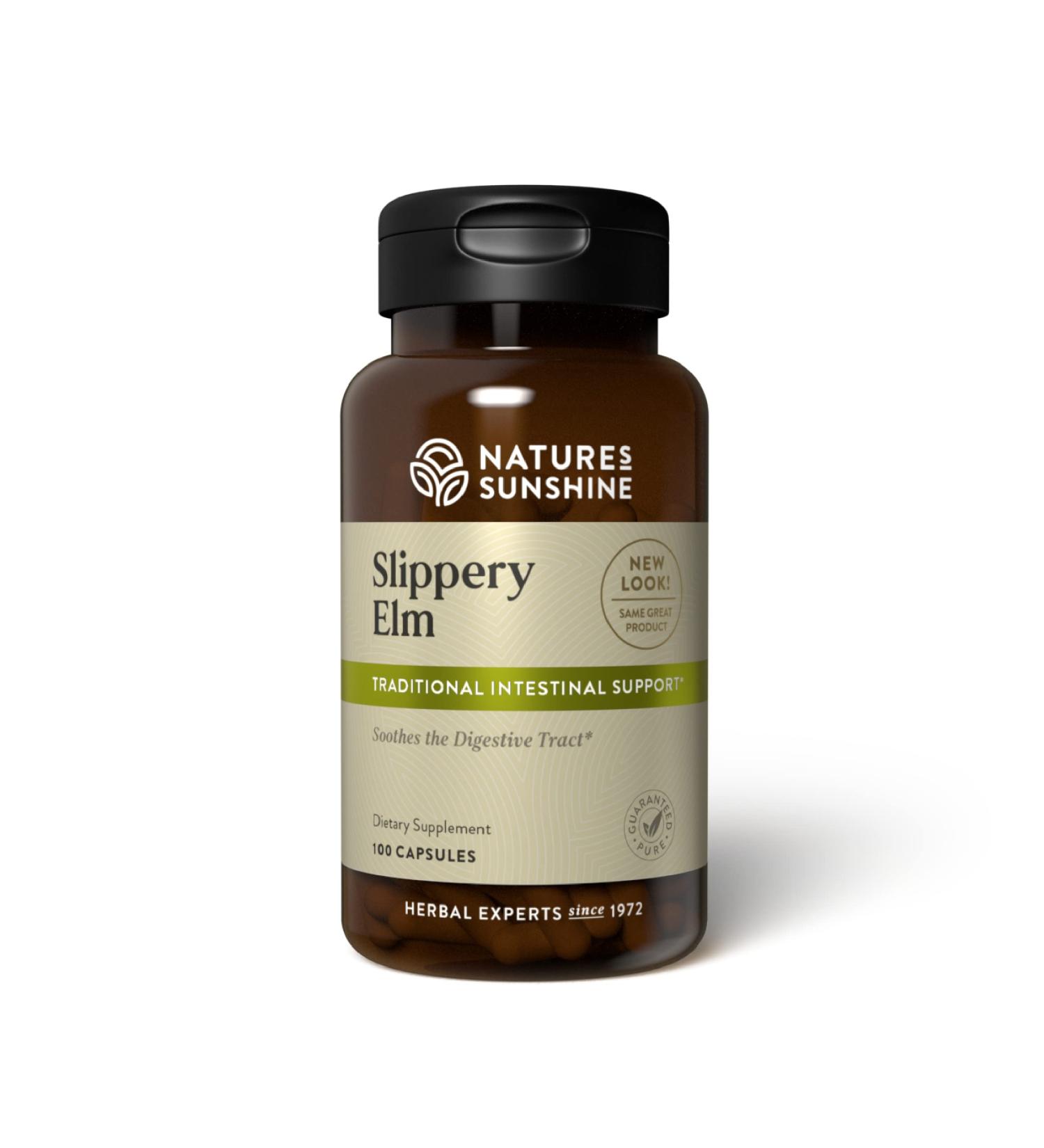 Nature's Sunshine Slippery Elm - Buy 100 Capsules for Digestive Health | International Shipping Available - Buy Online on GoSupps.com