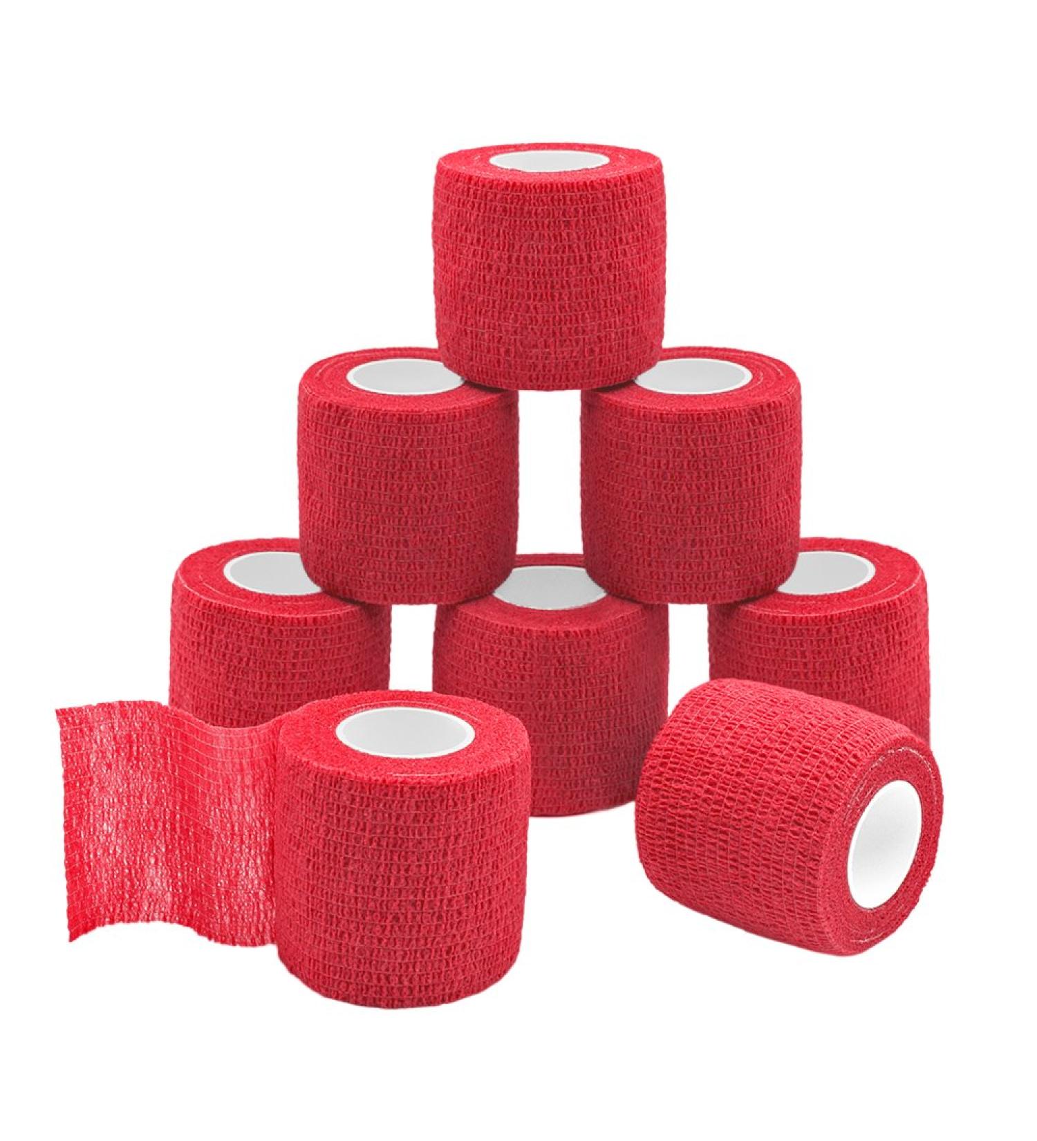 Buy Qigui 8 Rolls Self-Adhering Cohesive Bandage - Elastic Fixing Bandage for Fingers Hands Toes & Feet - 5cm x 4.5m (Red) - International Shipping Available - Buy Online on GoSupps.com