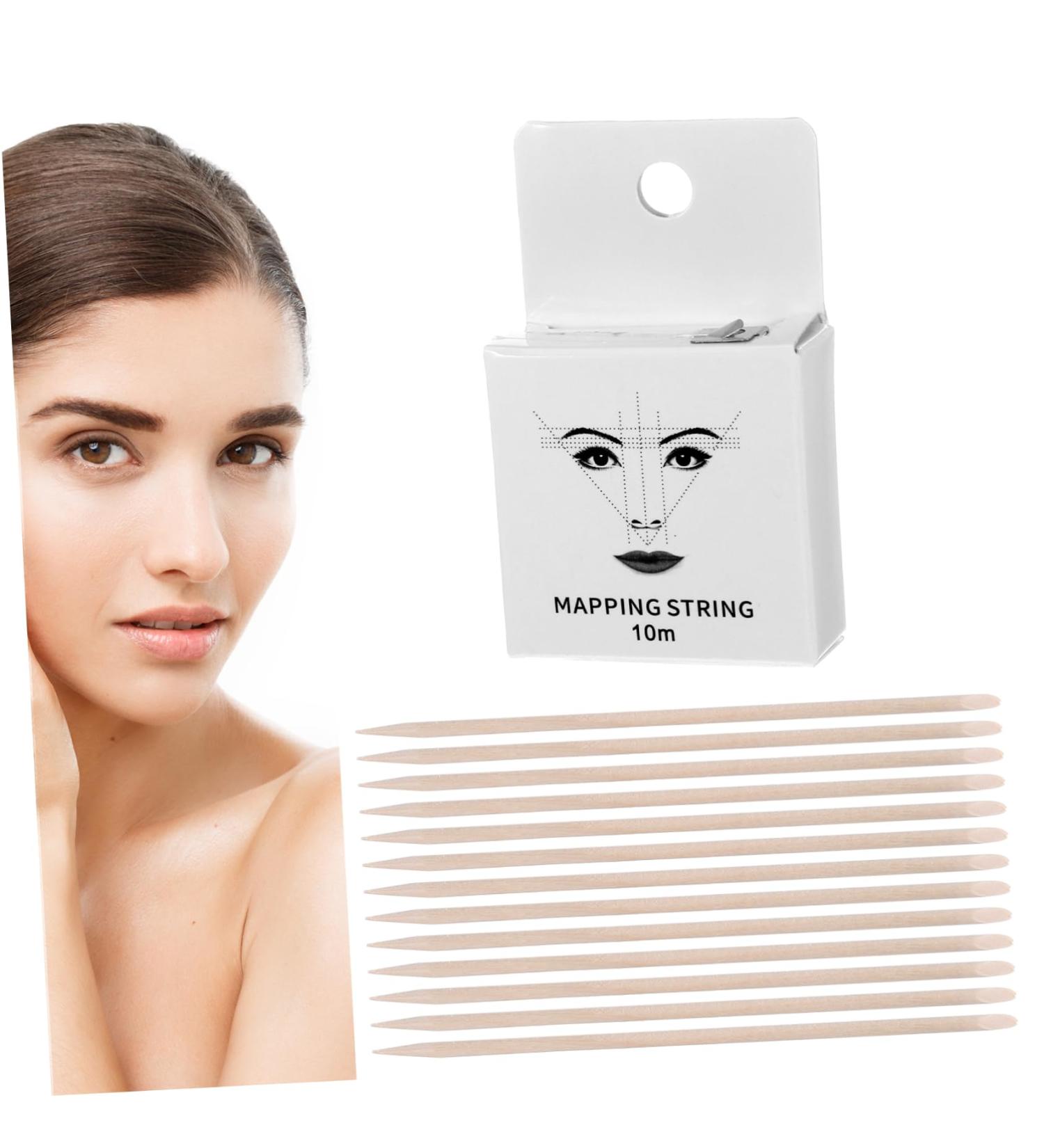 DRESSOOS 1 set string Line Eyebrow Sticks Ink with Tool Mapping Marking Portable Brow Facial Women Wooden - Buy Online on GoSupps.com