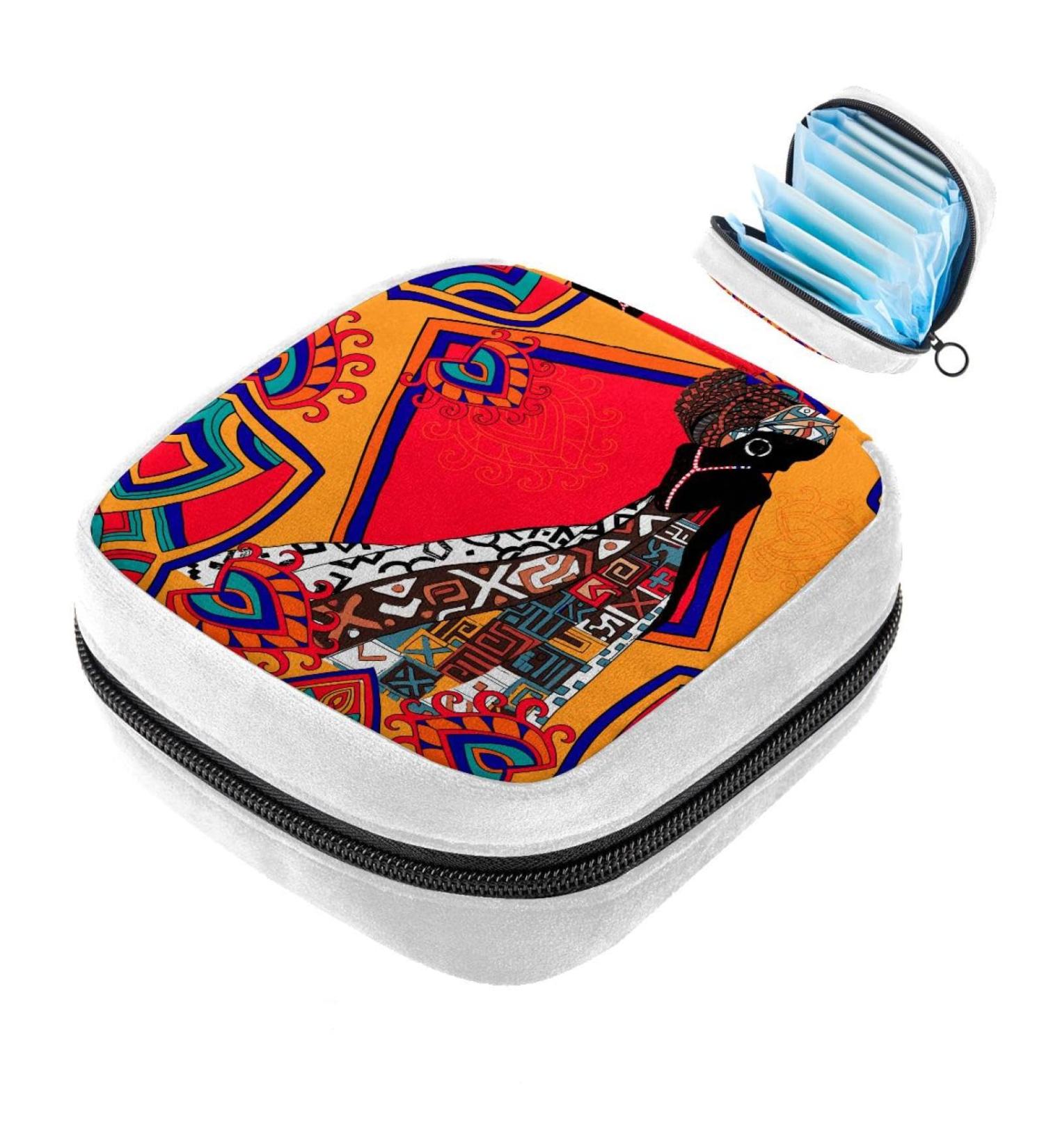 GIAPB African Art Tribal Woman Sanitary Napkin Storage Bag - Period & Tampon Makeup Pouch Color380 - Buy Online on GoSupps.com