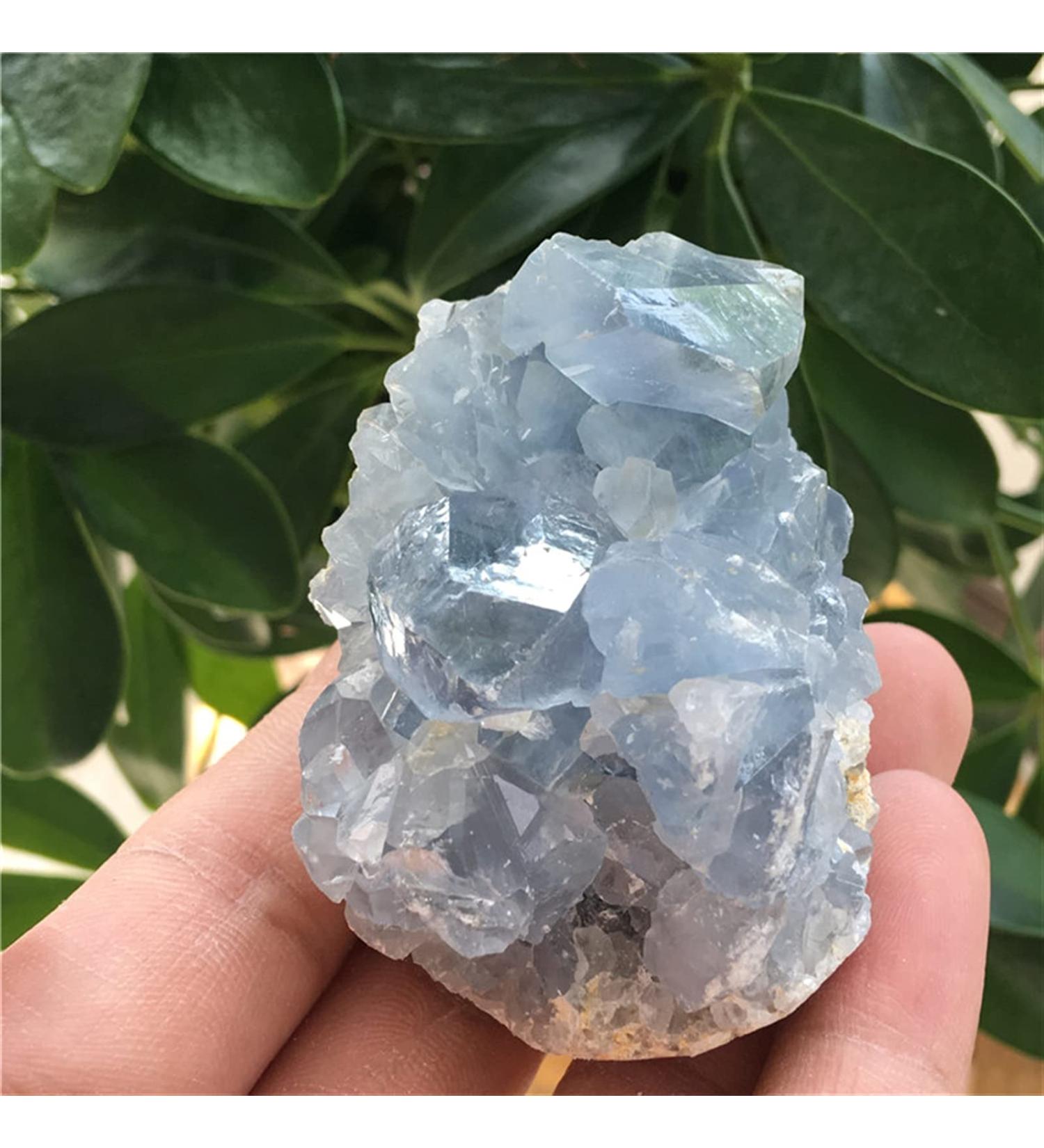 Crystal Rough Natural Stone Natural Blue Celestite Crystal Cluster Specimen for Decoration (Size : 1.3kg) - Buy Online on GoSupps.com